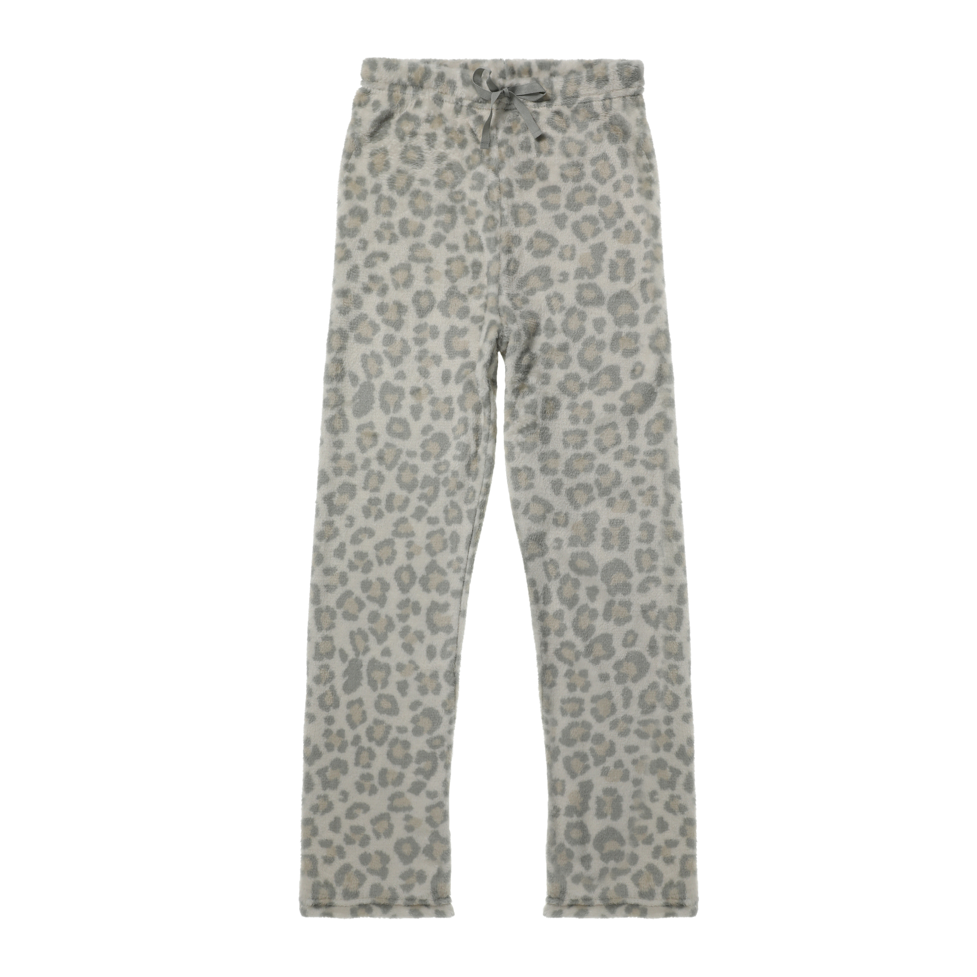 gray cheetah plush lounge pants