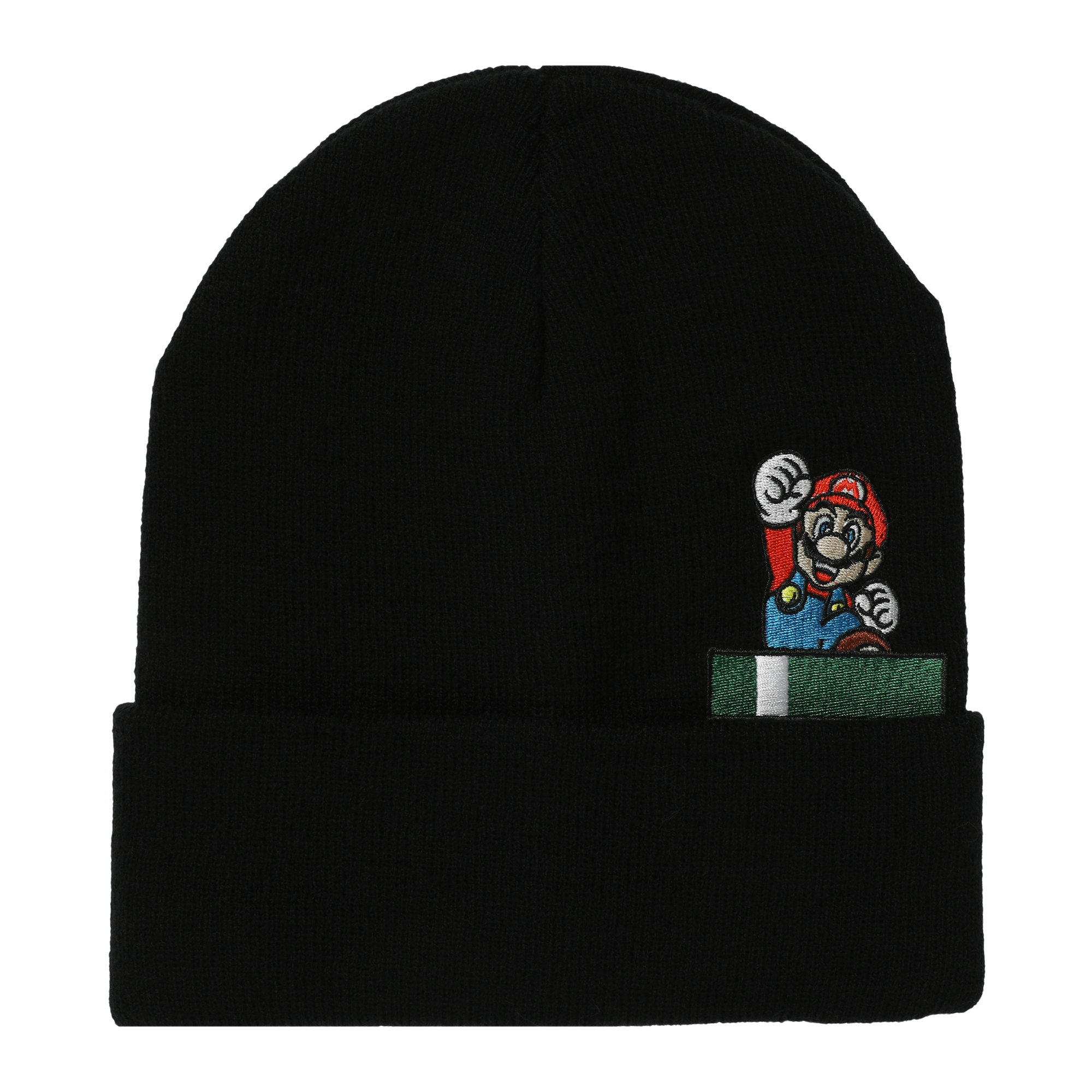 Mario Rainbow Star Embroidered 12 Inch Long Knitted Beanie | Halloween