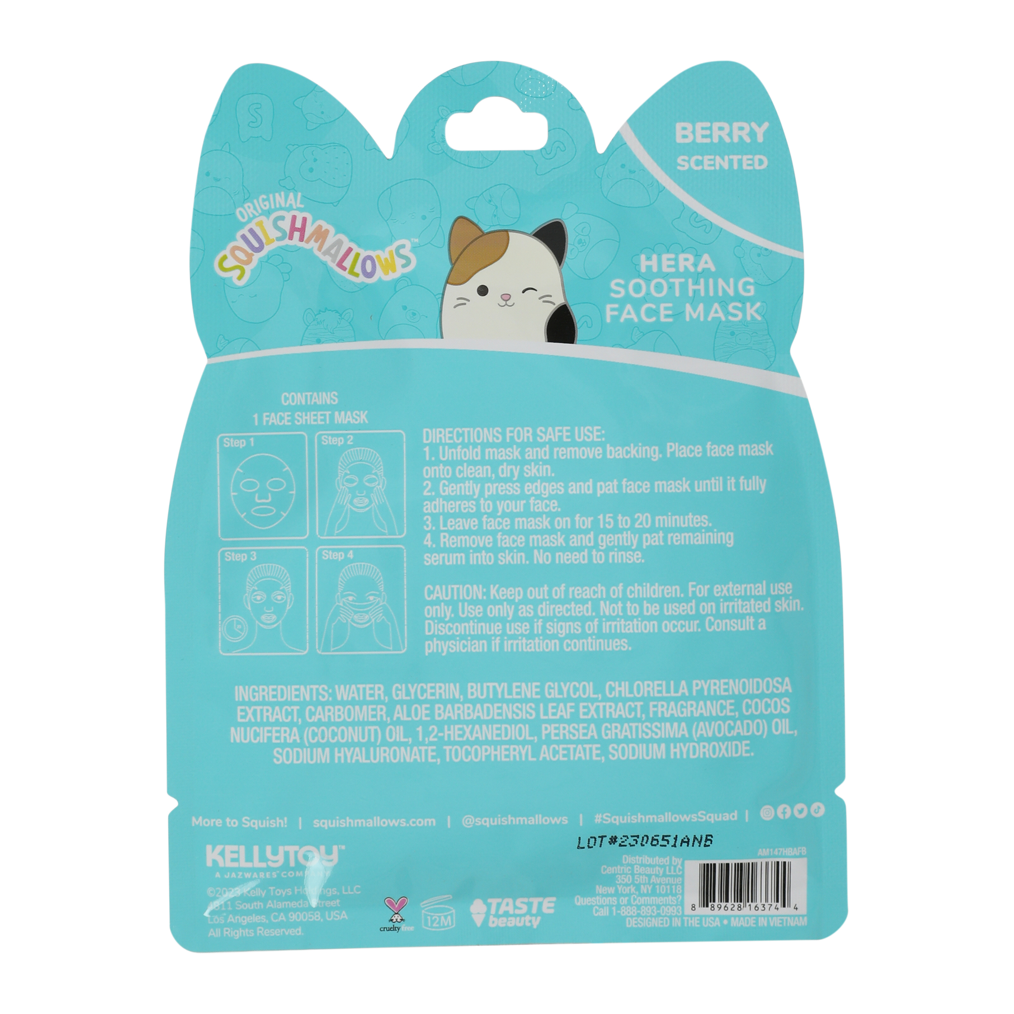 squishmallows™ scented soothing face mask