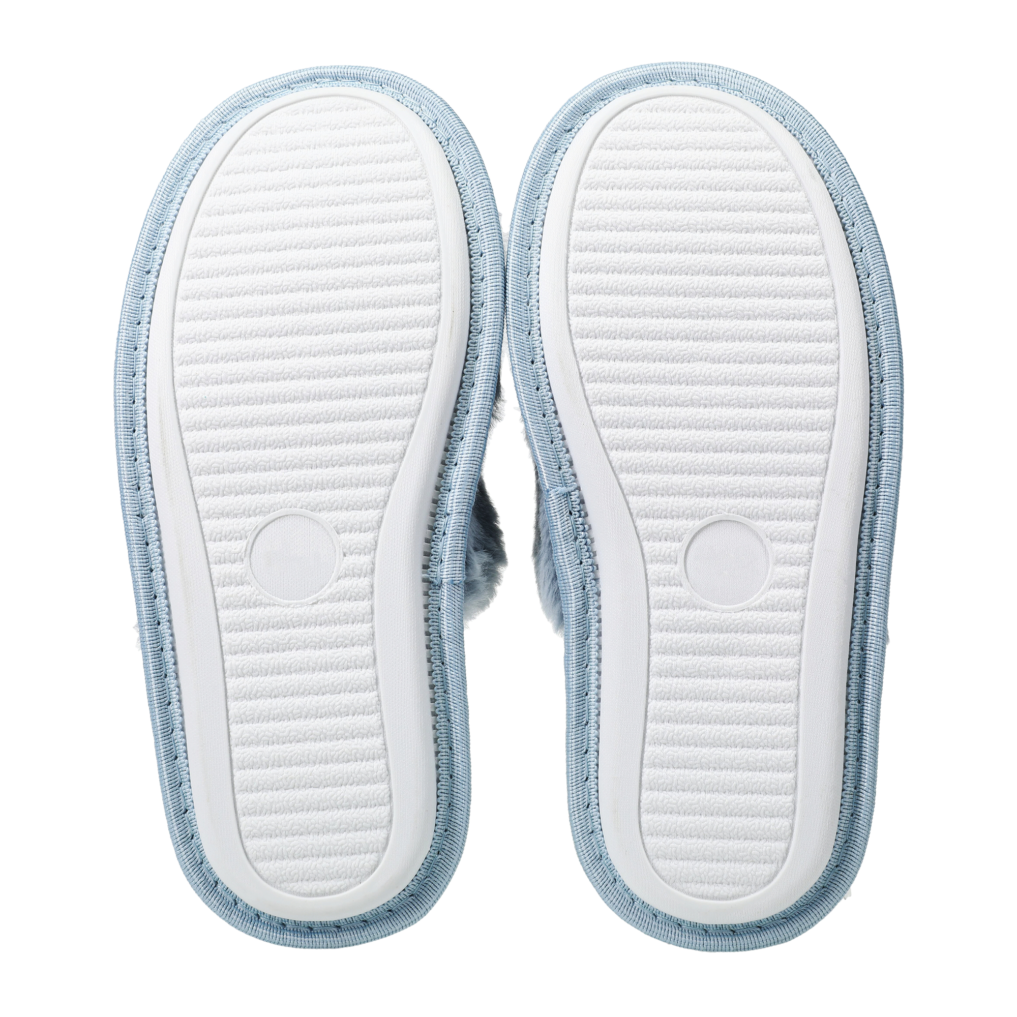 ladies ivory fuzzy scuff slippers