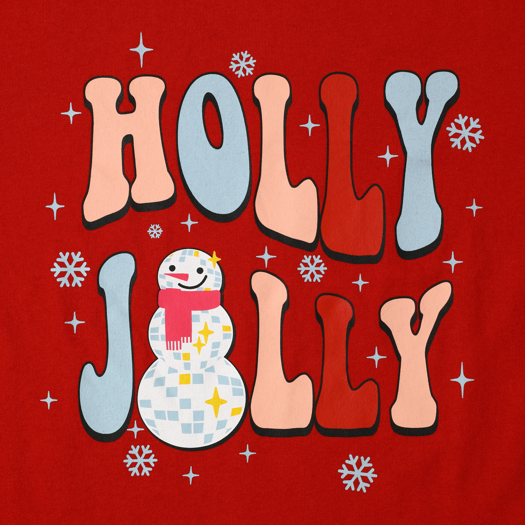 'holly jolly' disco snowman graphic tee