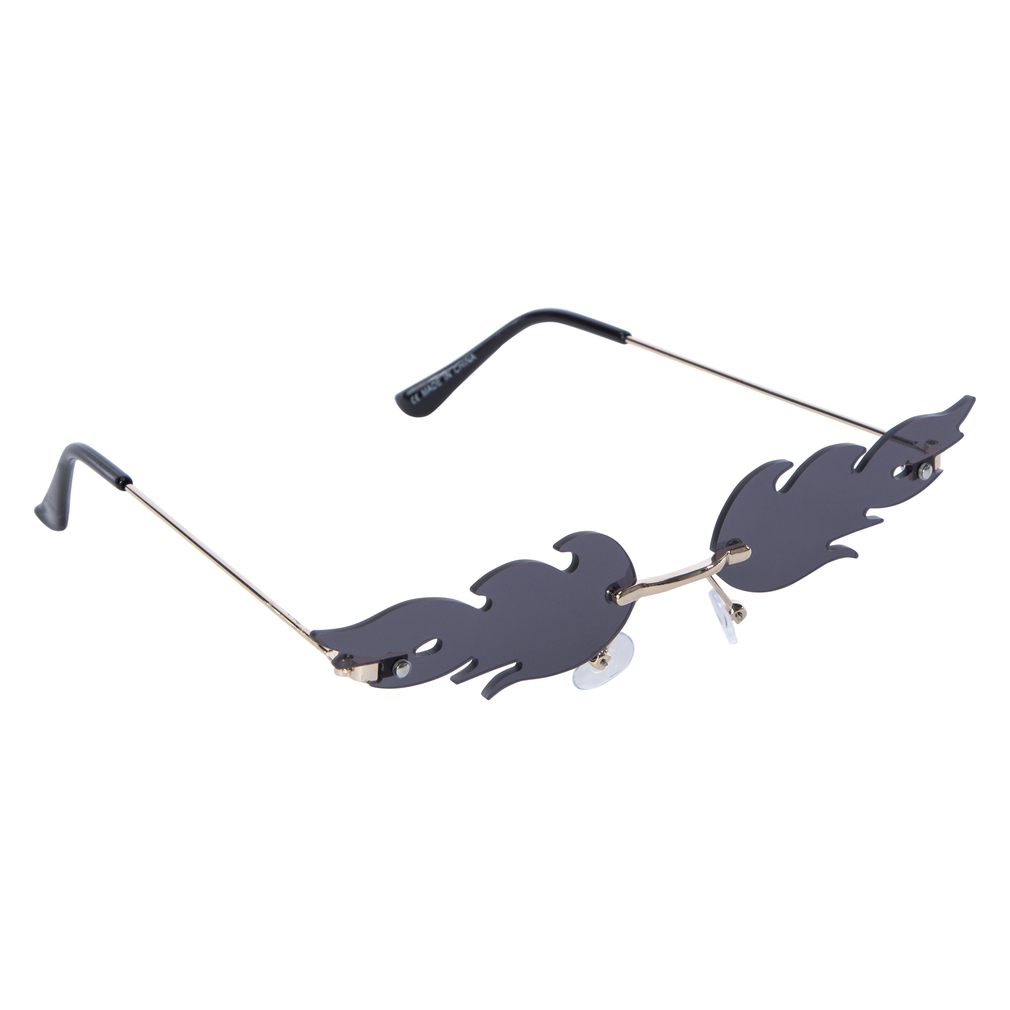 ladies rimless flame skinny sunglasses
