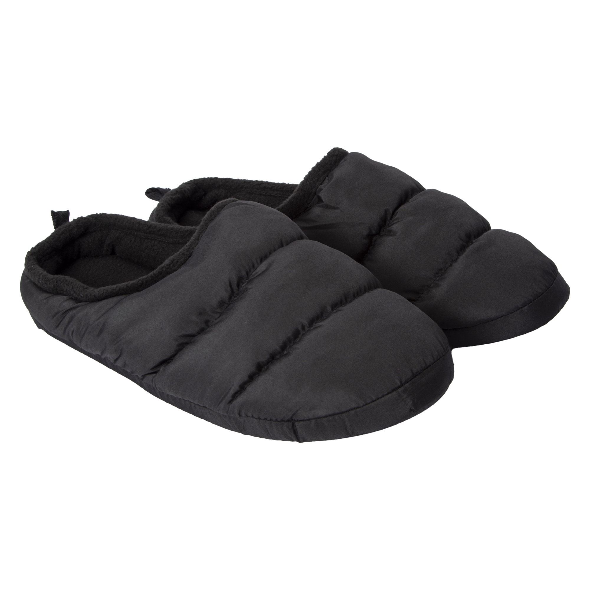 mens black quilted puffy slippers