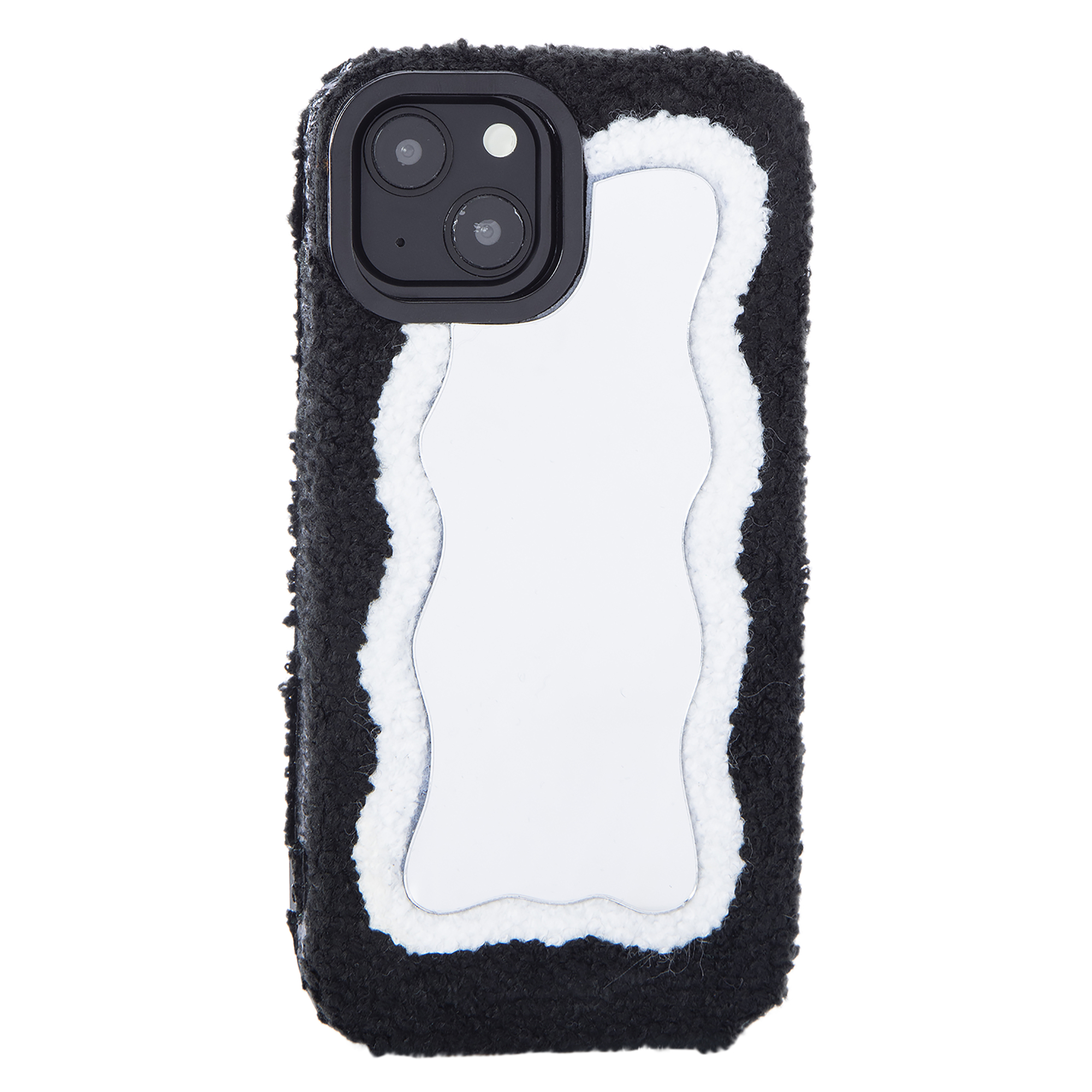 iPhone 15®/14® fuzzy phone case with mirror