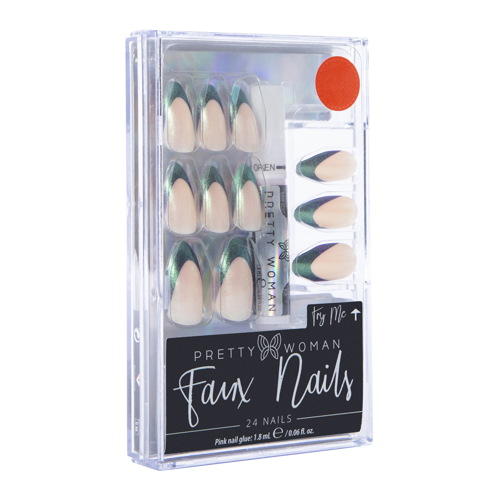 pretty woman faux nails 24-piece set with nail glue