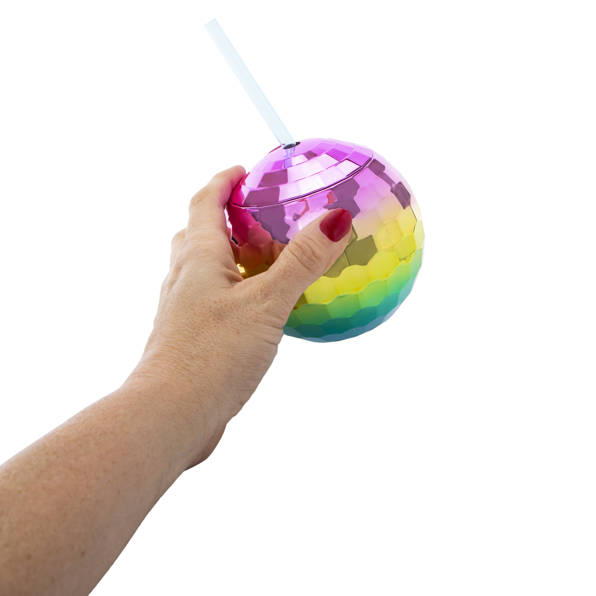 disco ball sipper & straw 8.5 fl.oz