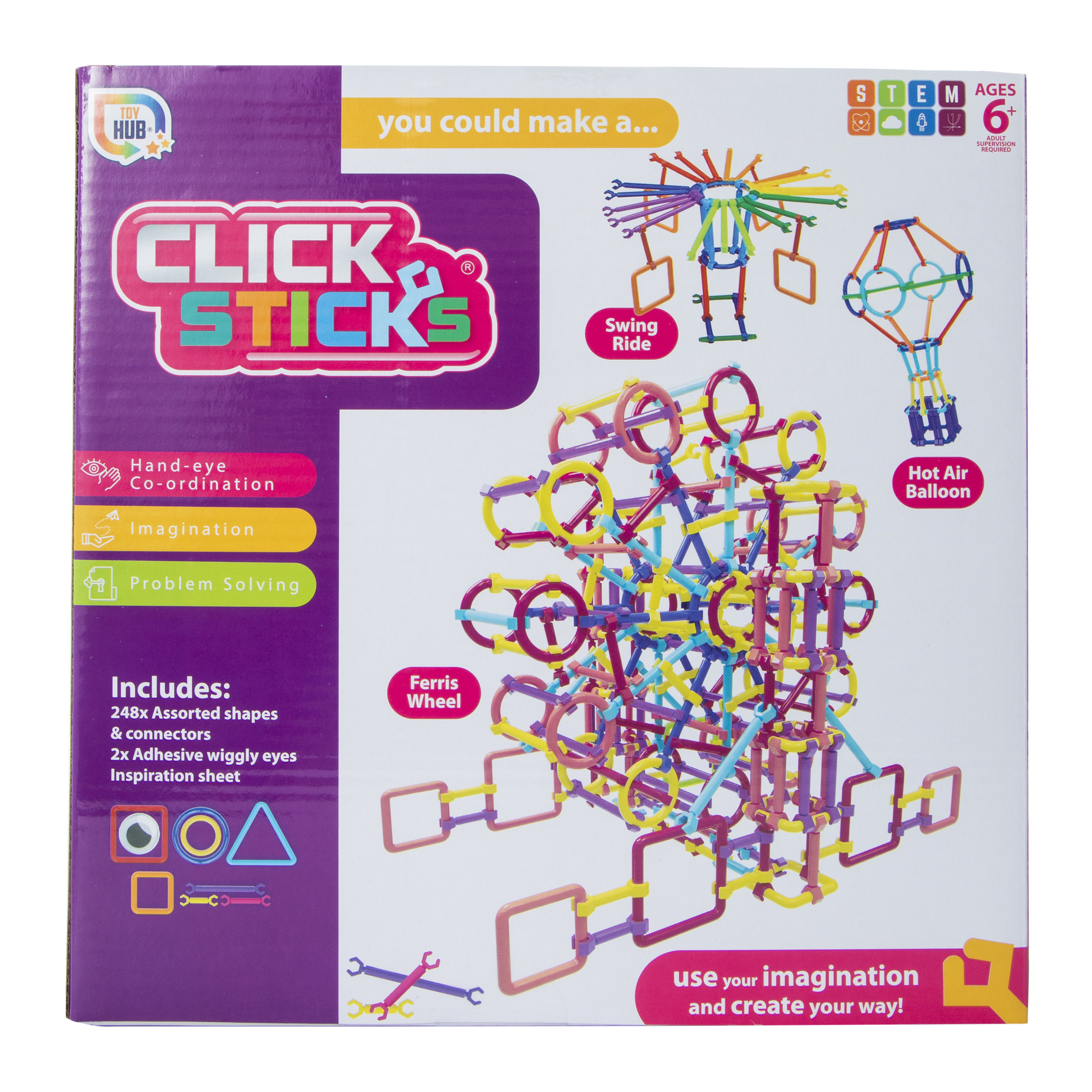 click sticks® build kit with 250 pieces