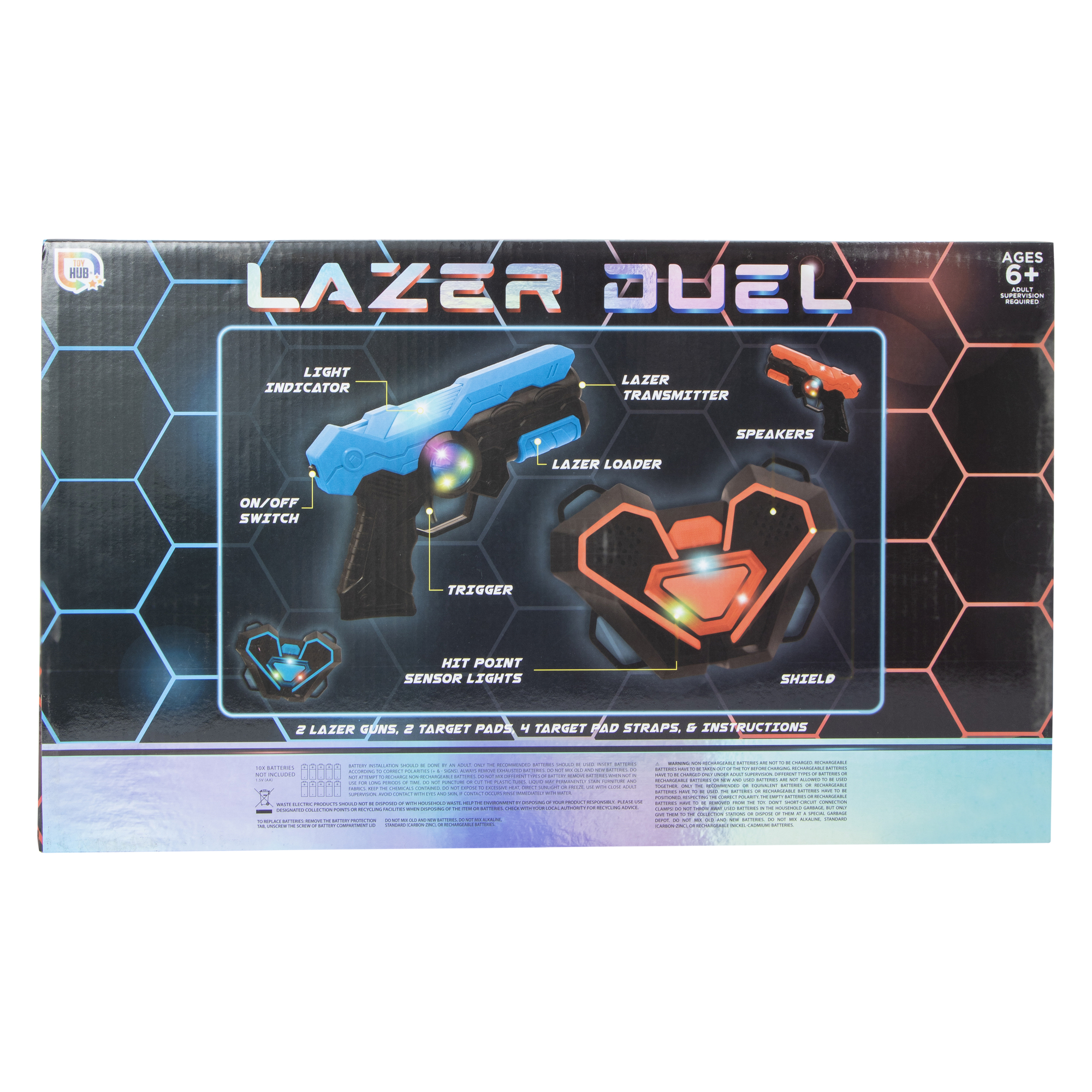 lazer duel 2 light-up chest plates & blasters set