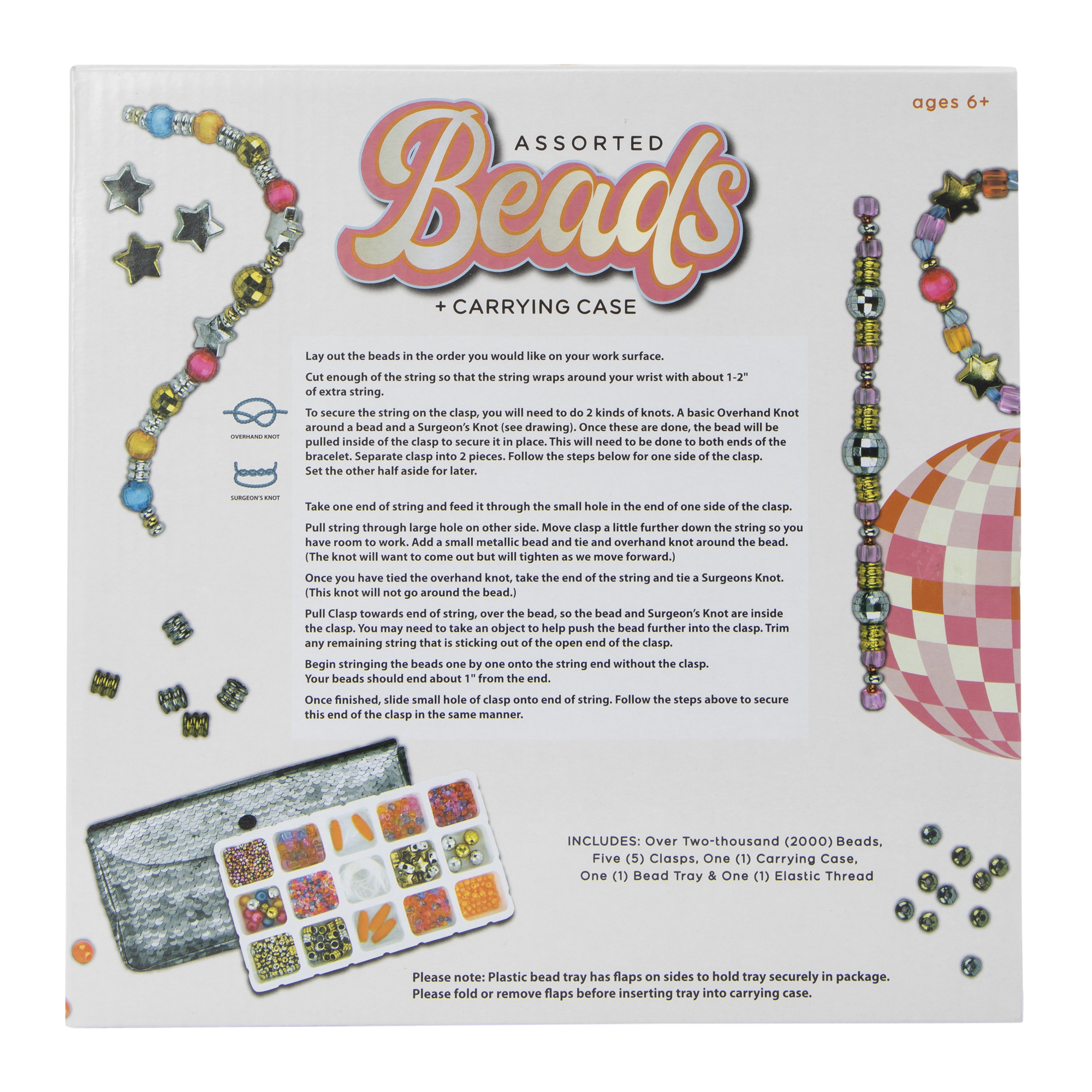 2,000+ beads jewelry making kit with sequin case