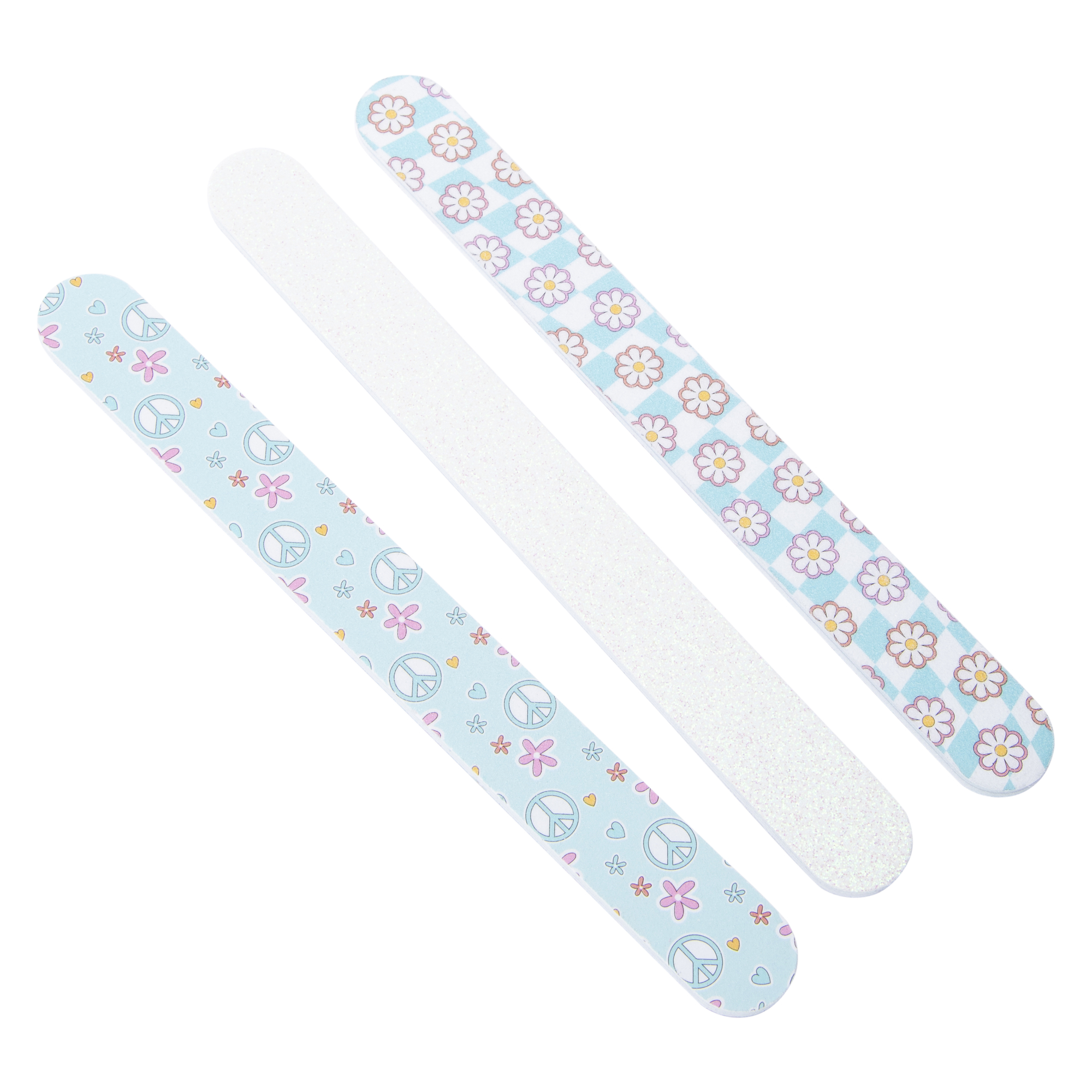 Fashion Nail Files 3-Count - Floral Peace Sign