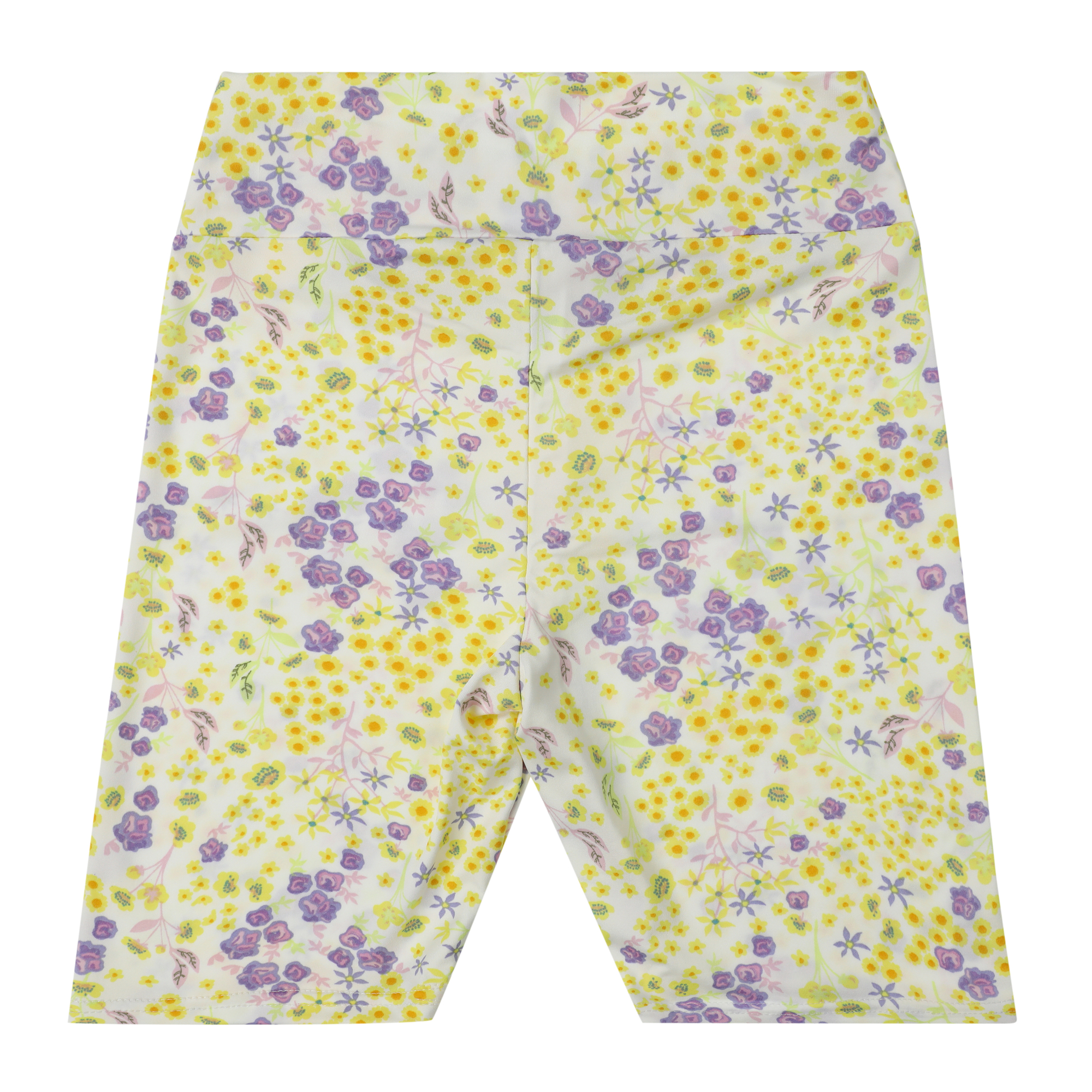white floral bike shorts