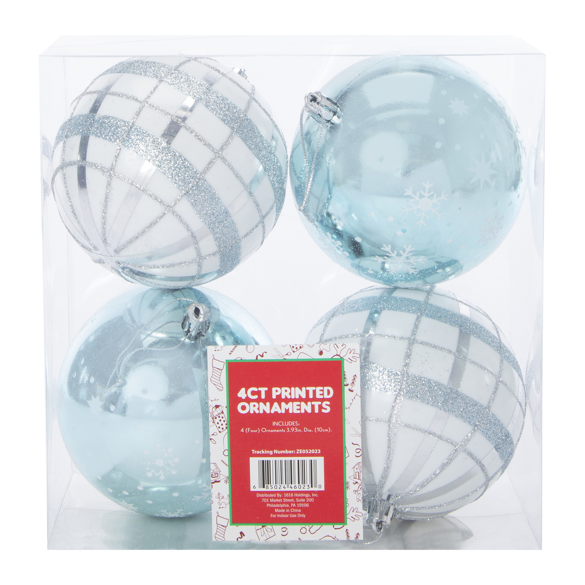 printed christmas ball ornament