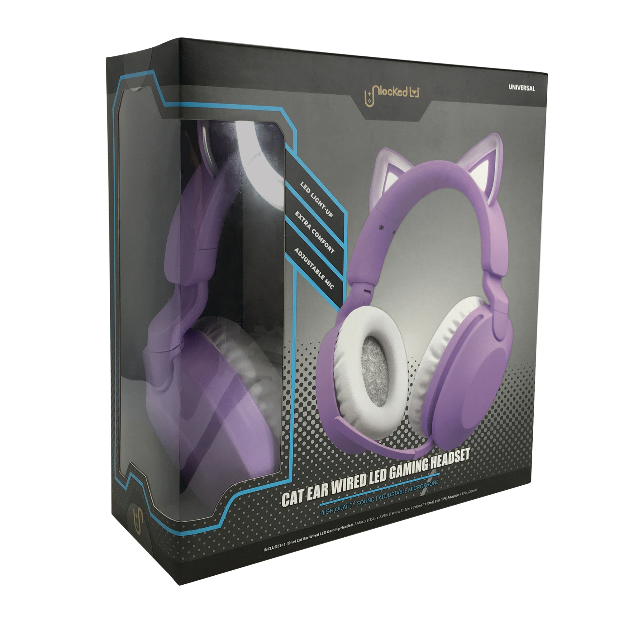 Wired LED Cat Ear Gaming Headset