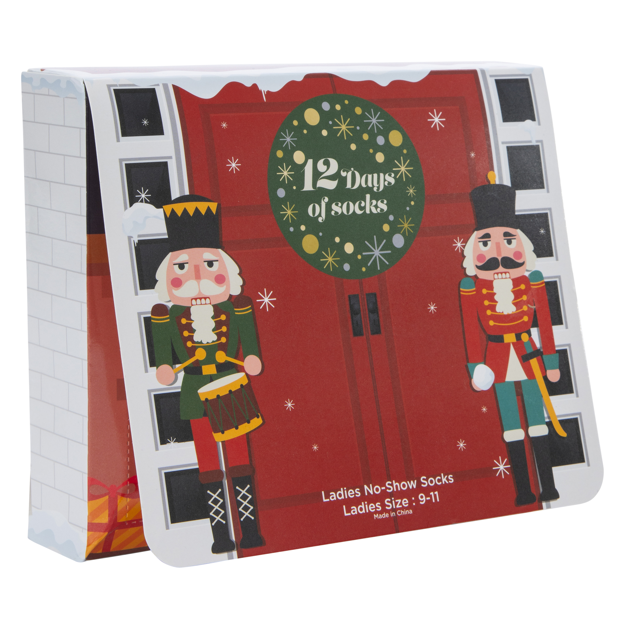 12 Days Of Ladies No-Show Socks Advent Calendar - Nutcracker