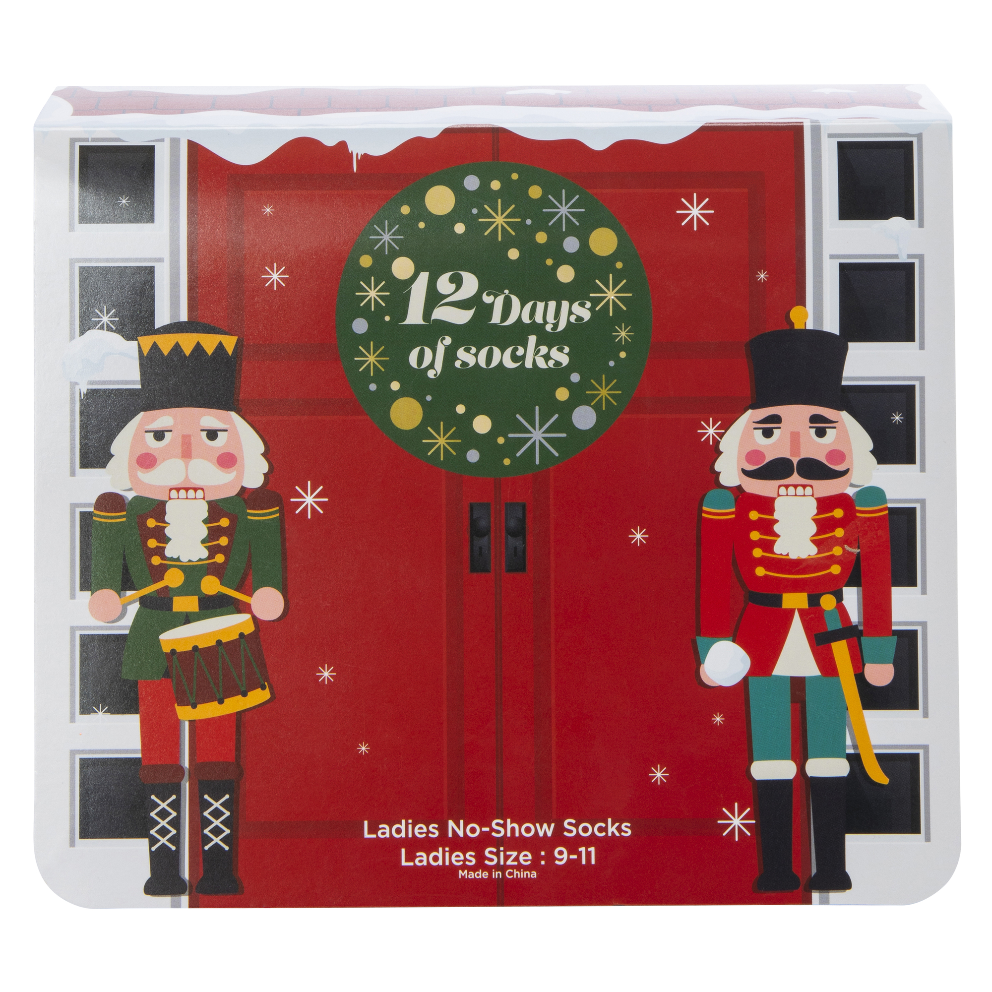12 Days Of Ladies No-Show Socks Advent Calendar - Nutcracker