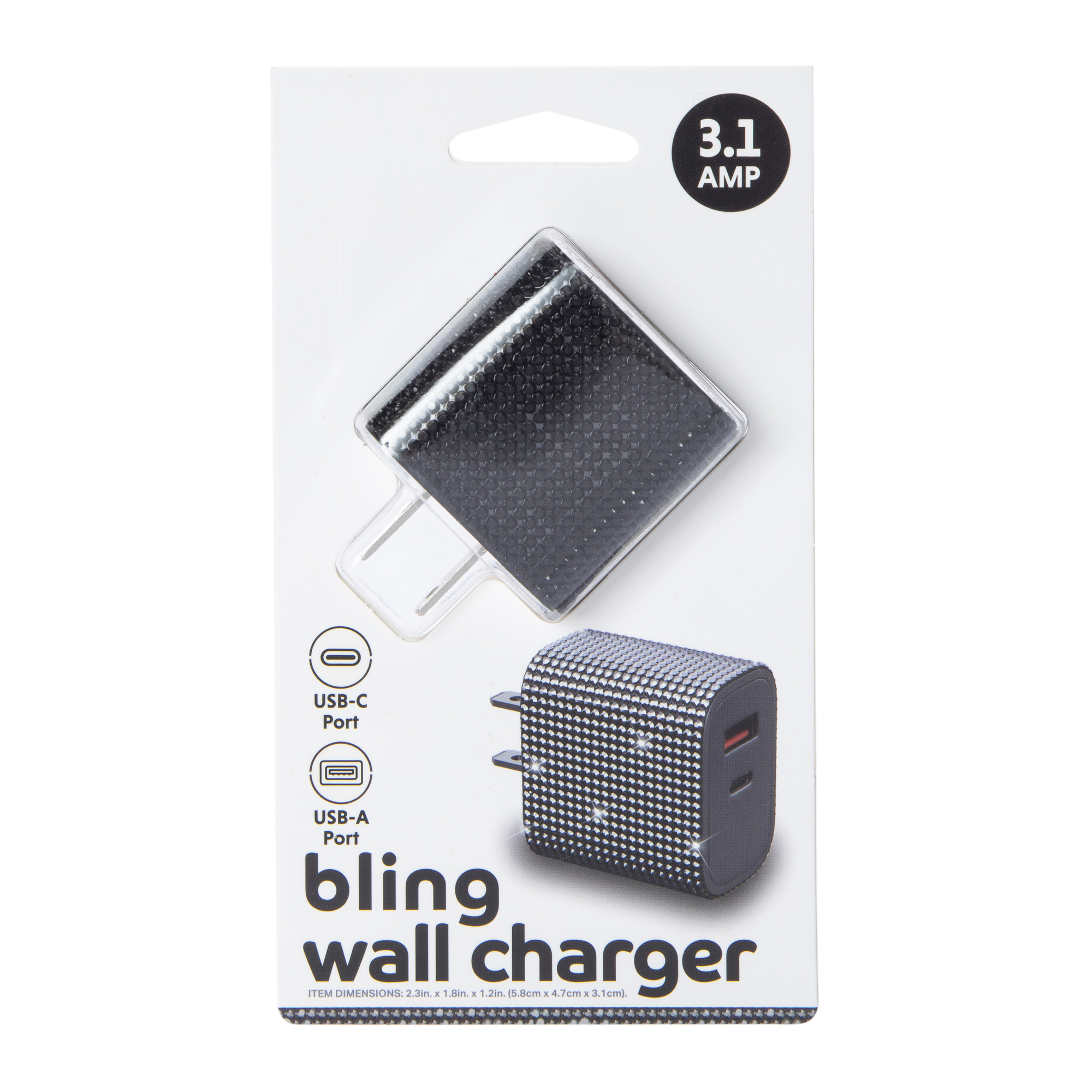 Trendy Dual Port Wall Charger, USB-A & USB-C