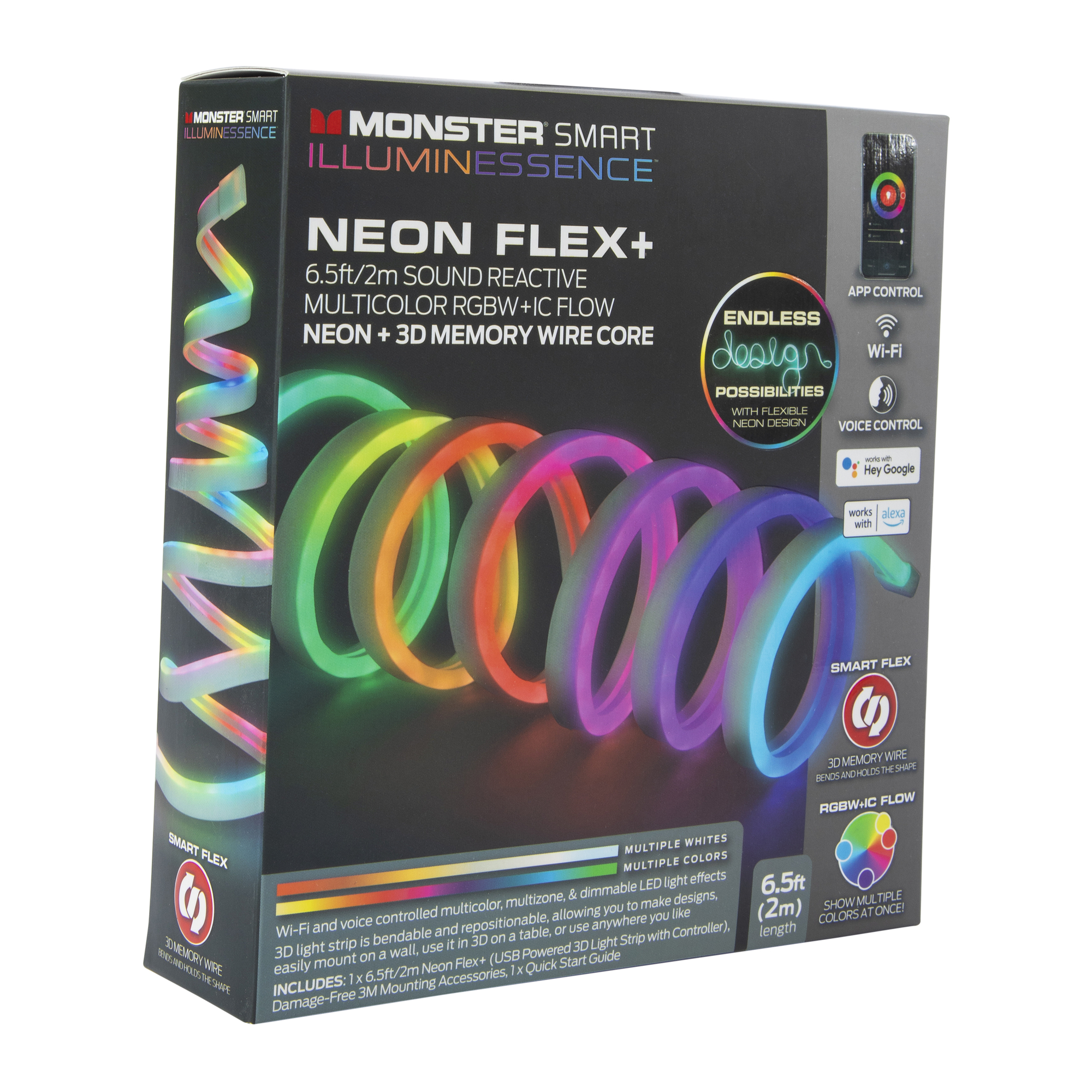 monster® smart illuminessence™ neon flex+ light strip 6.5ft