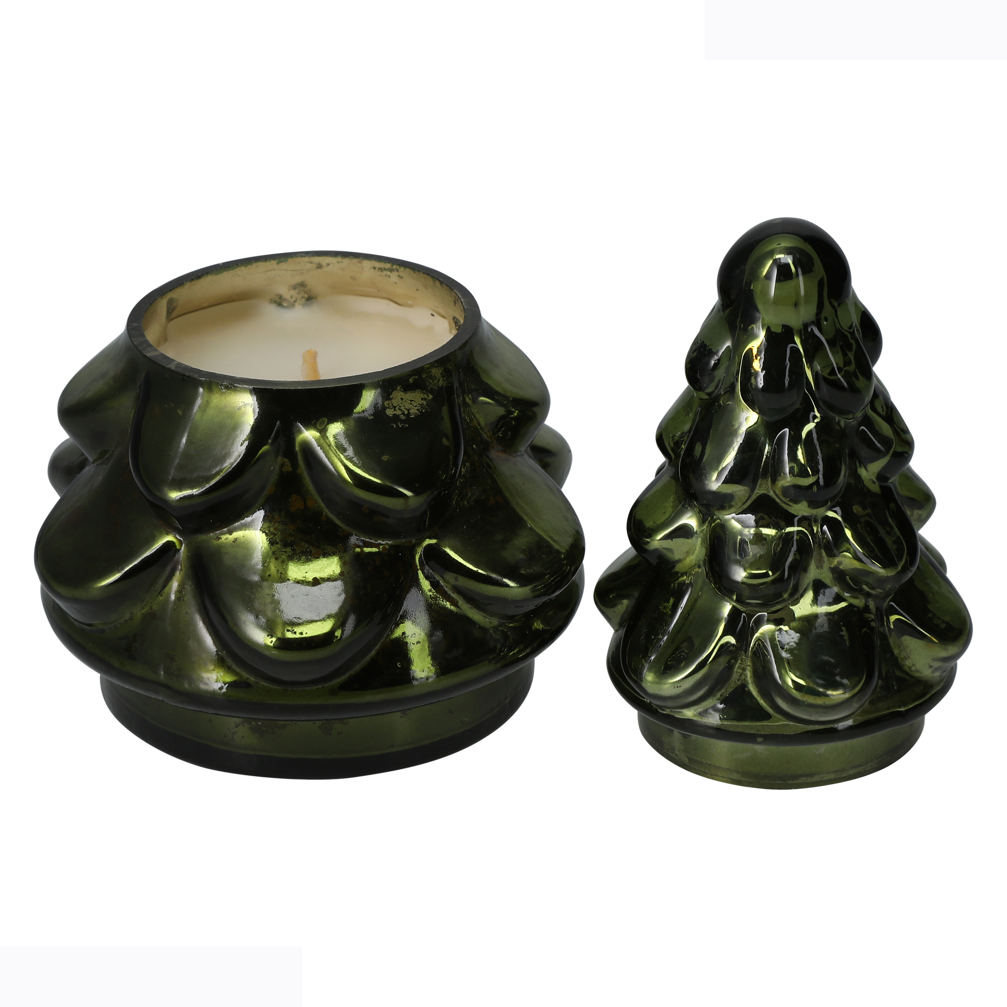 glass christmas tree scented candle