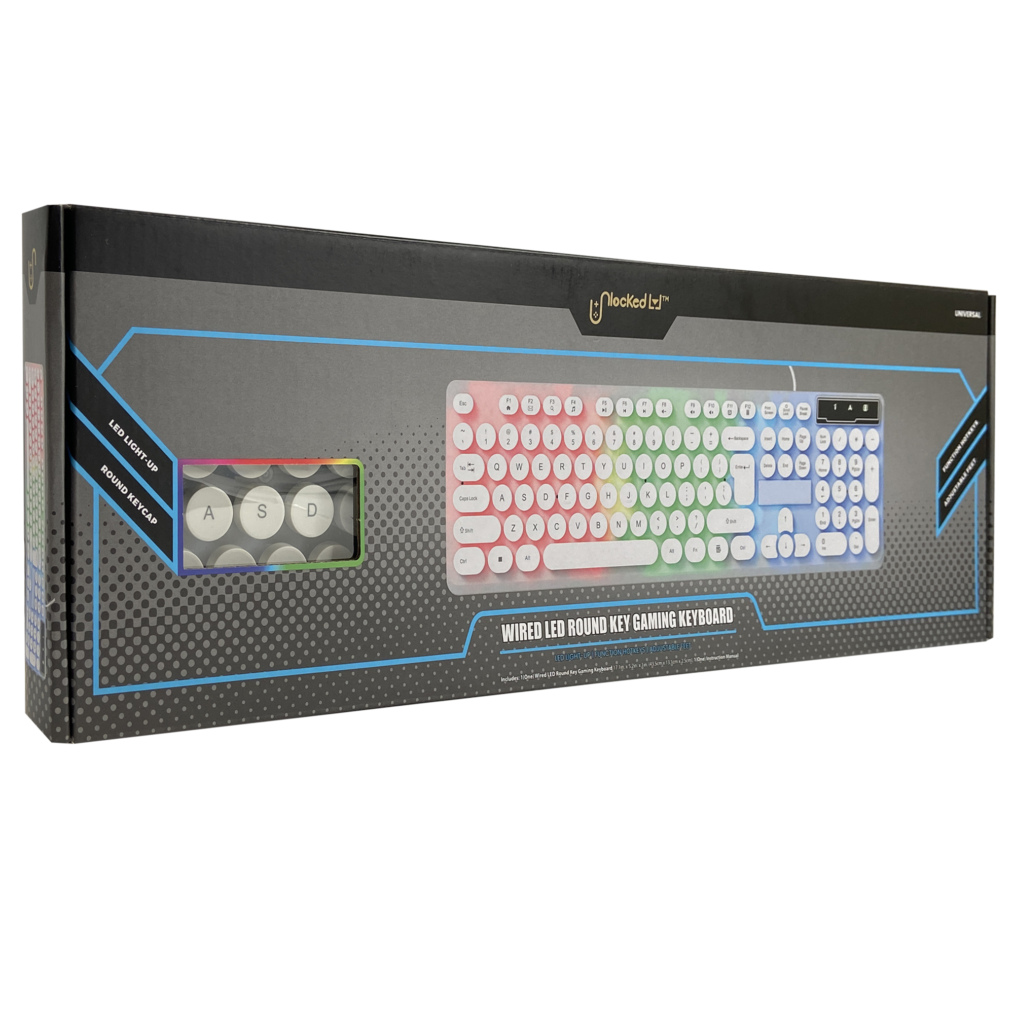 unlocked lvl™ Wired LED Round Key Gaming Keyboard