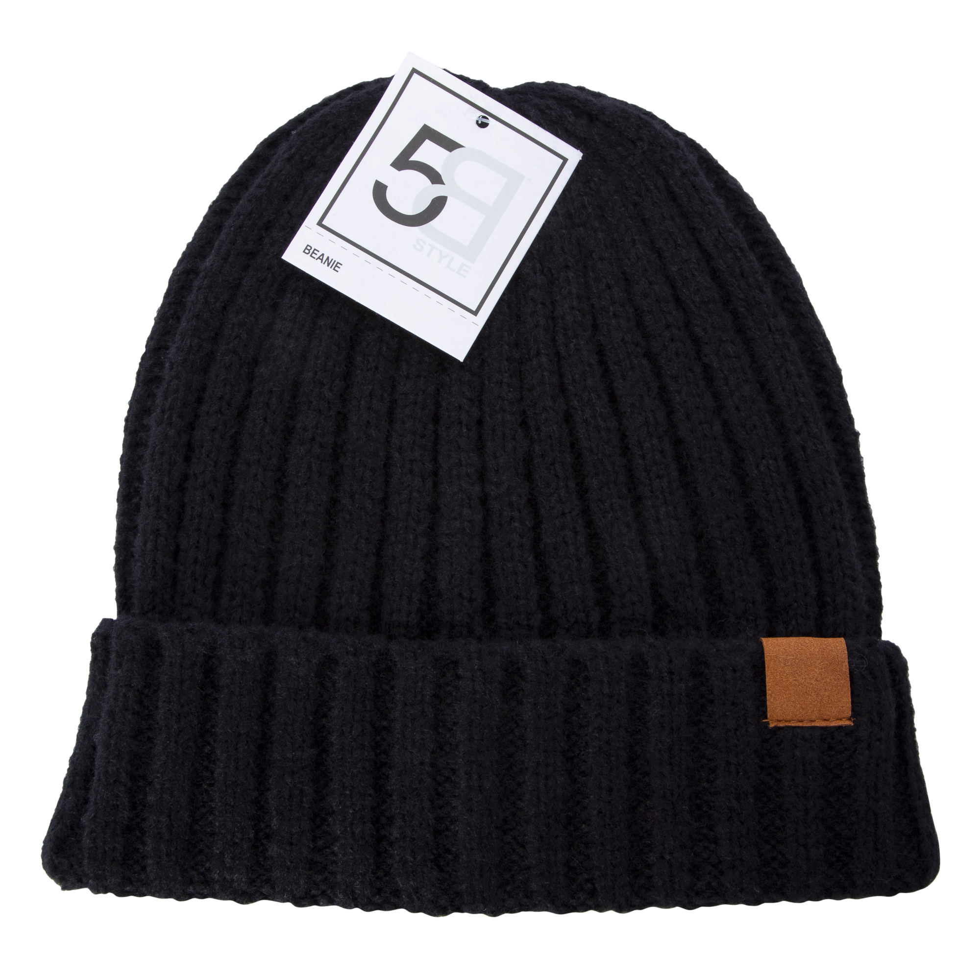 rib knit beanie hat