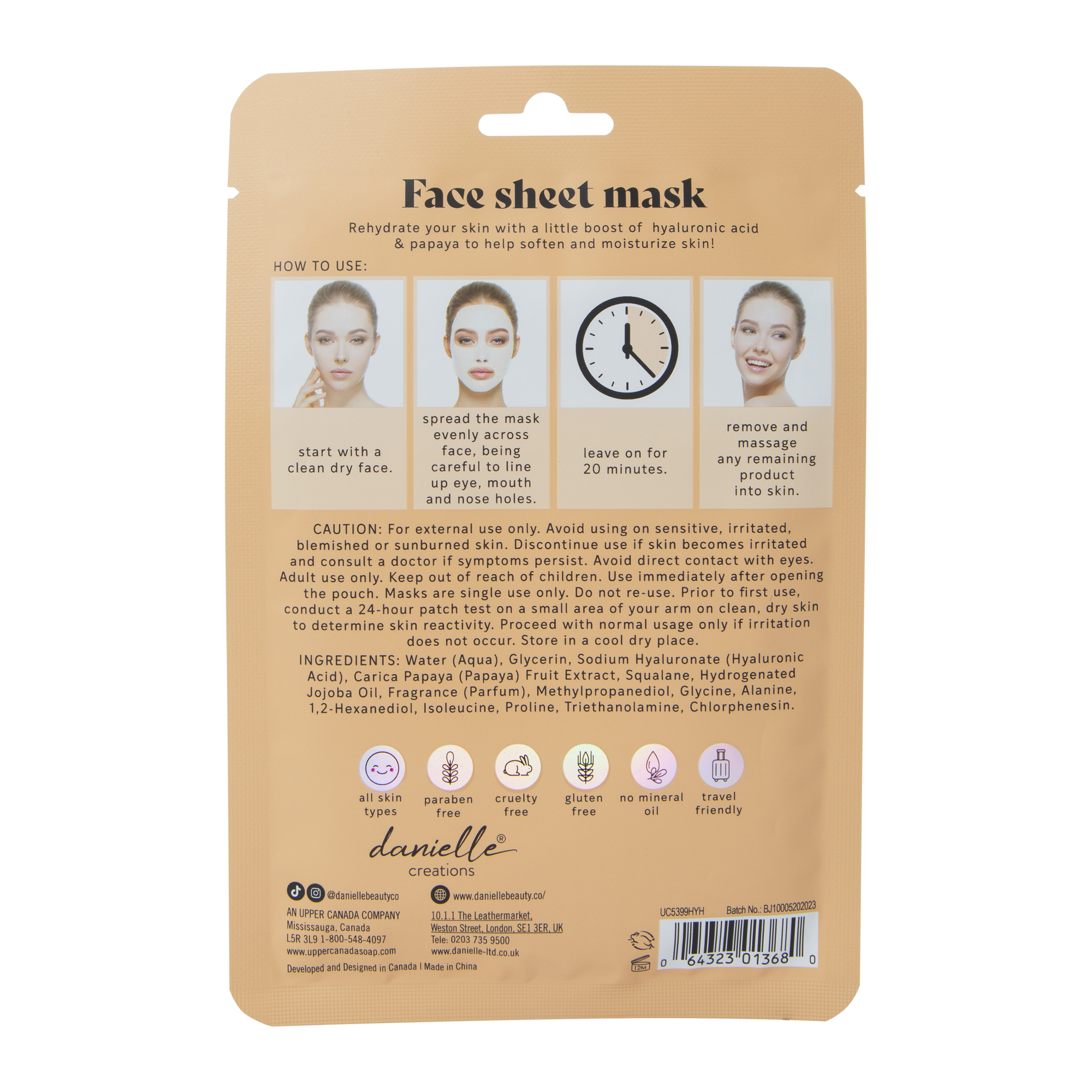 danielle creations® brightening face sheet mask