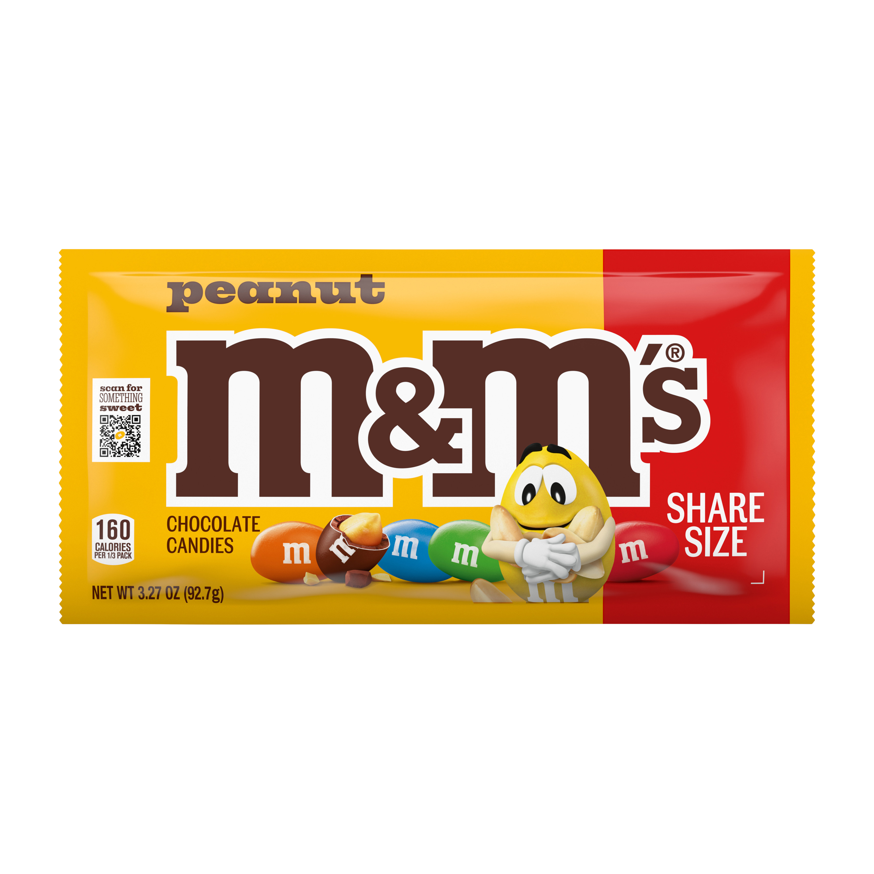 M&M'S Peanut Milk Chocolate Candy, Share Size, 3.27 oz Bag