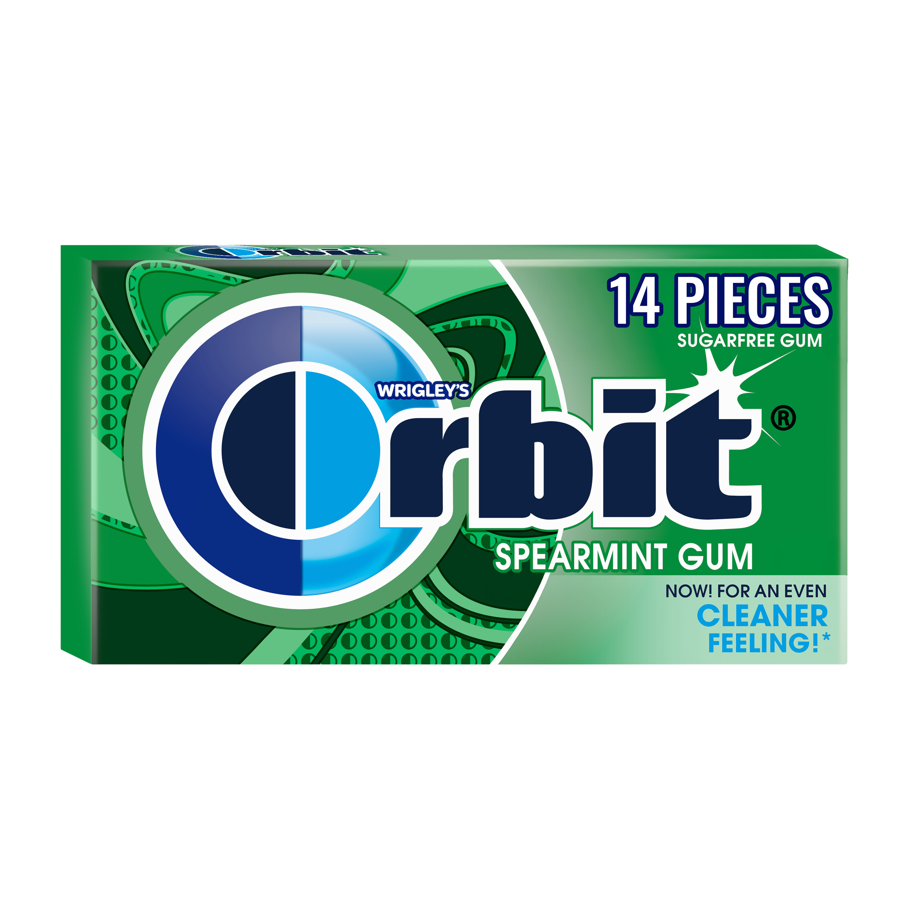 ORBIT Gum Spearmint Sugar Free Chewing Gum, Single Pack, 14 Piece