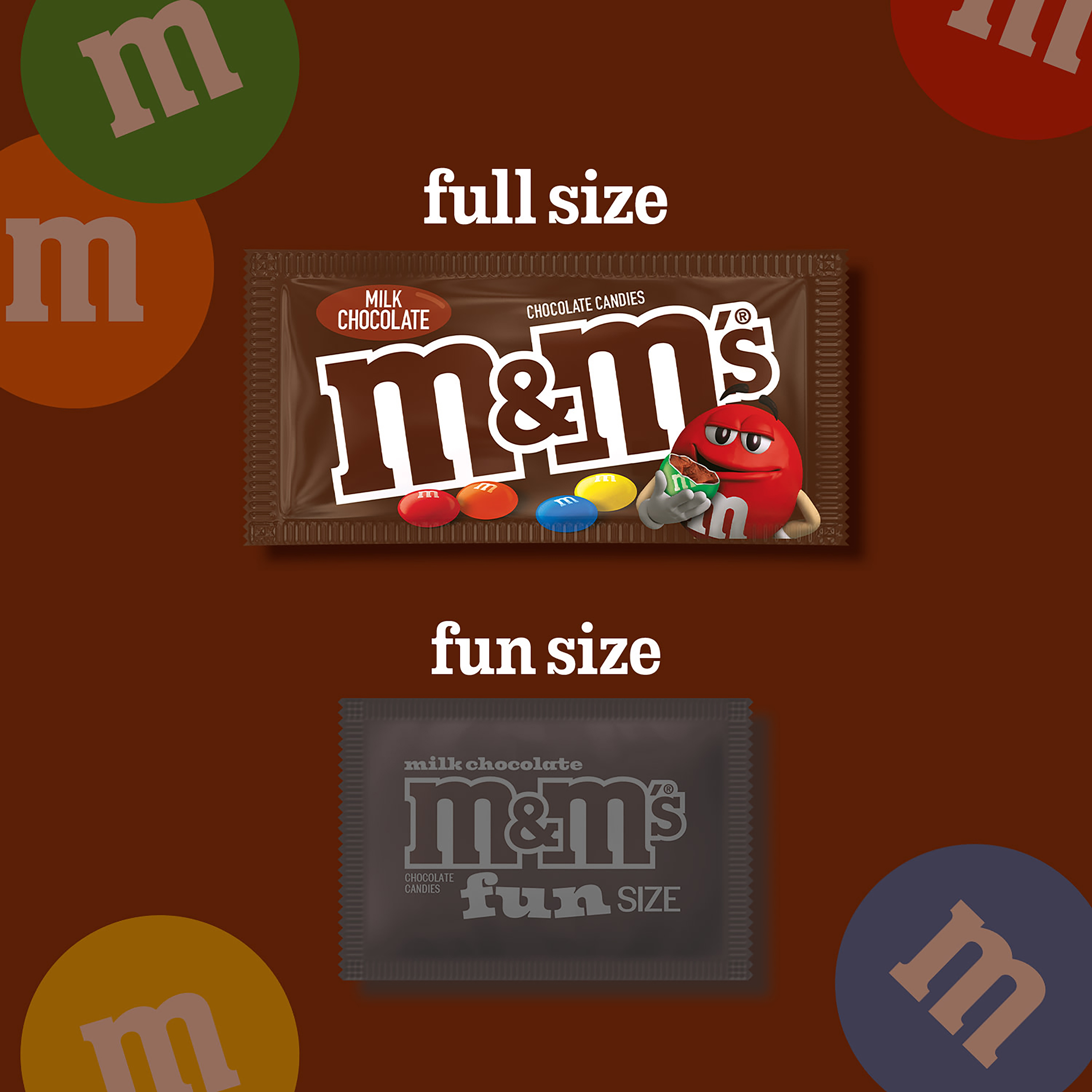 M&M'S Milk Chocolate Candy, Full Size, 1.69 oz Bag