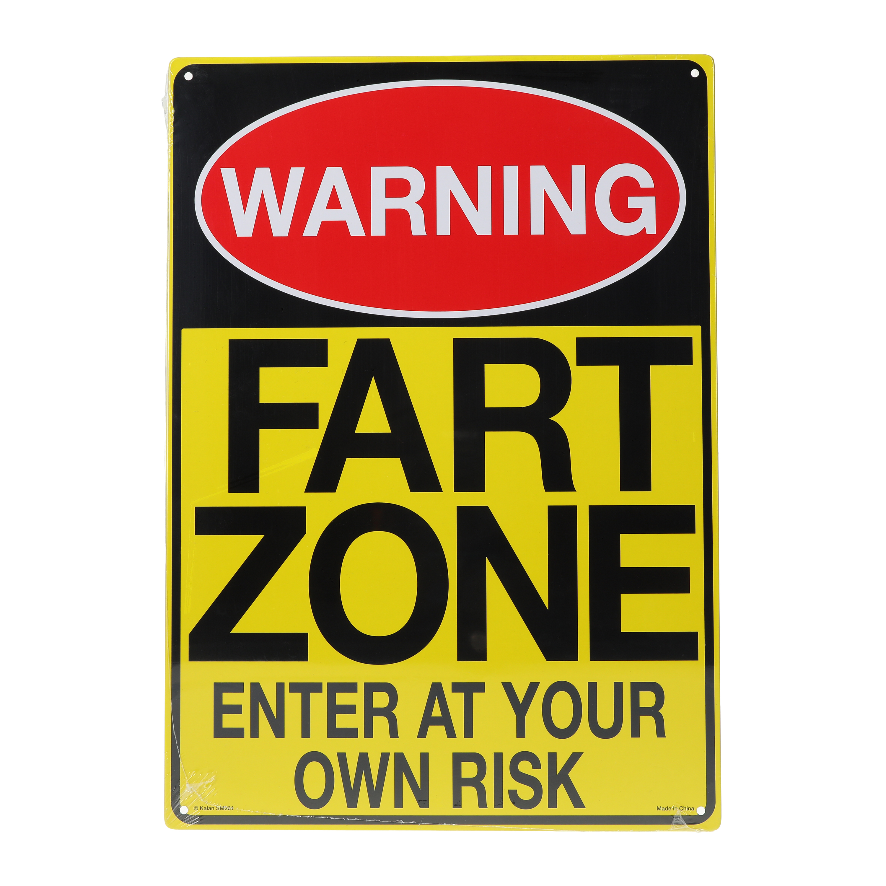 Warning: Fart Zone' Metal Sign