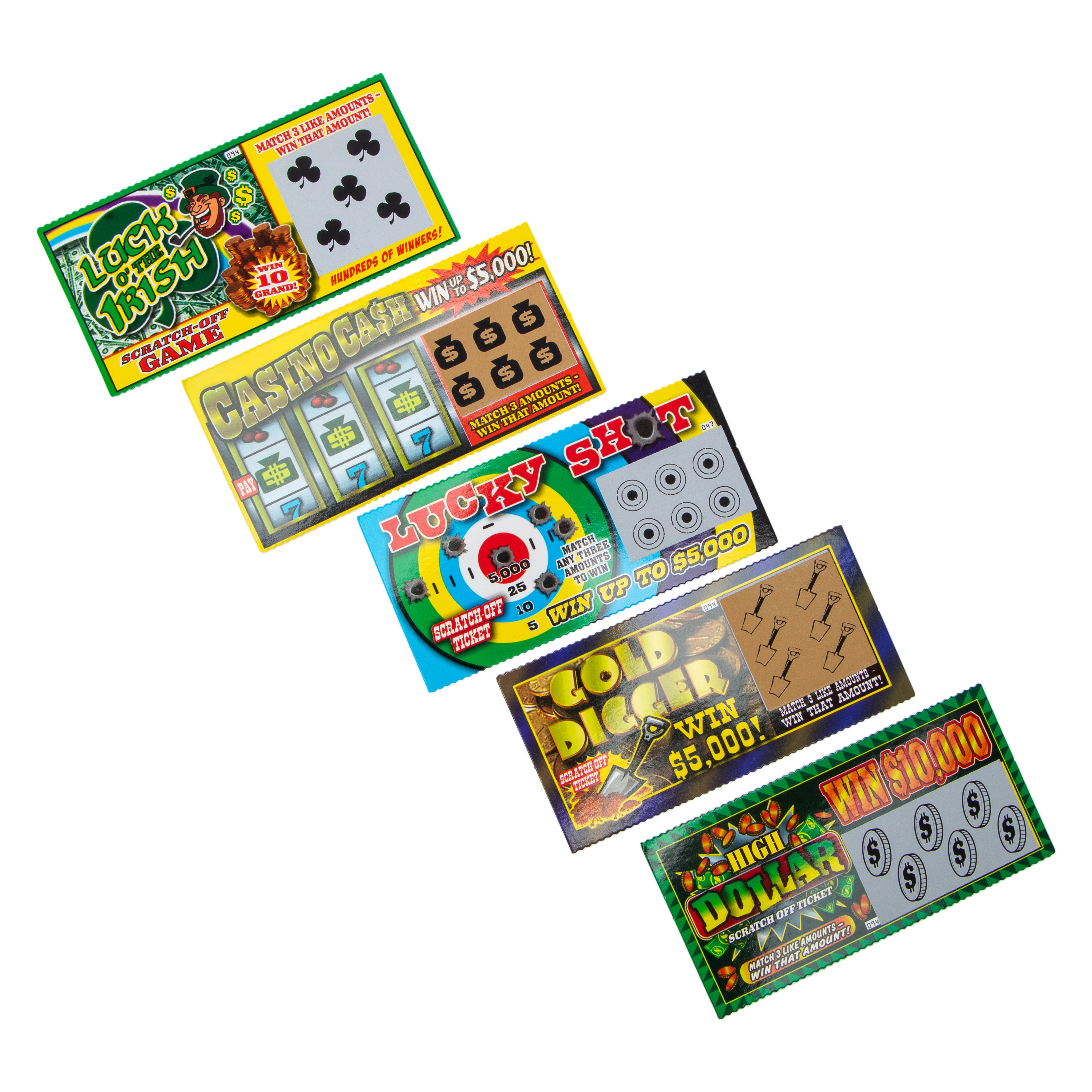 Jokes & Gags® Fake Scratch Off Lottery Tickets 5-Count