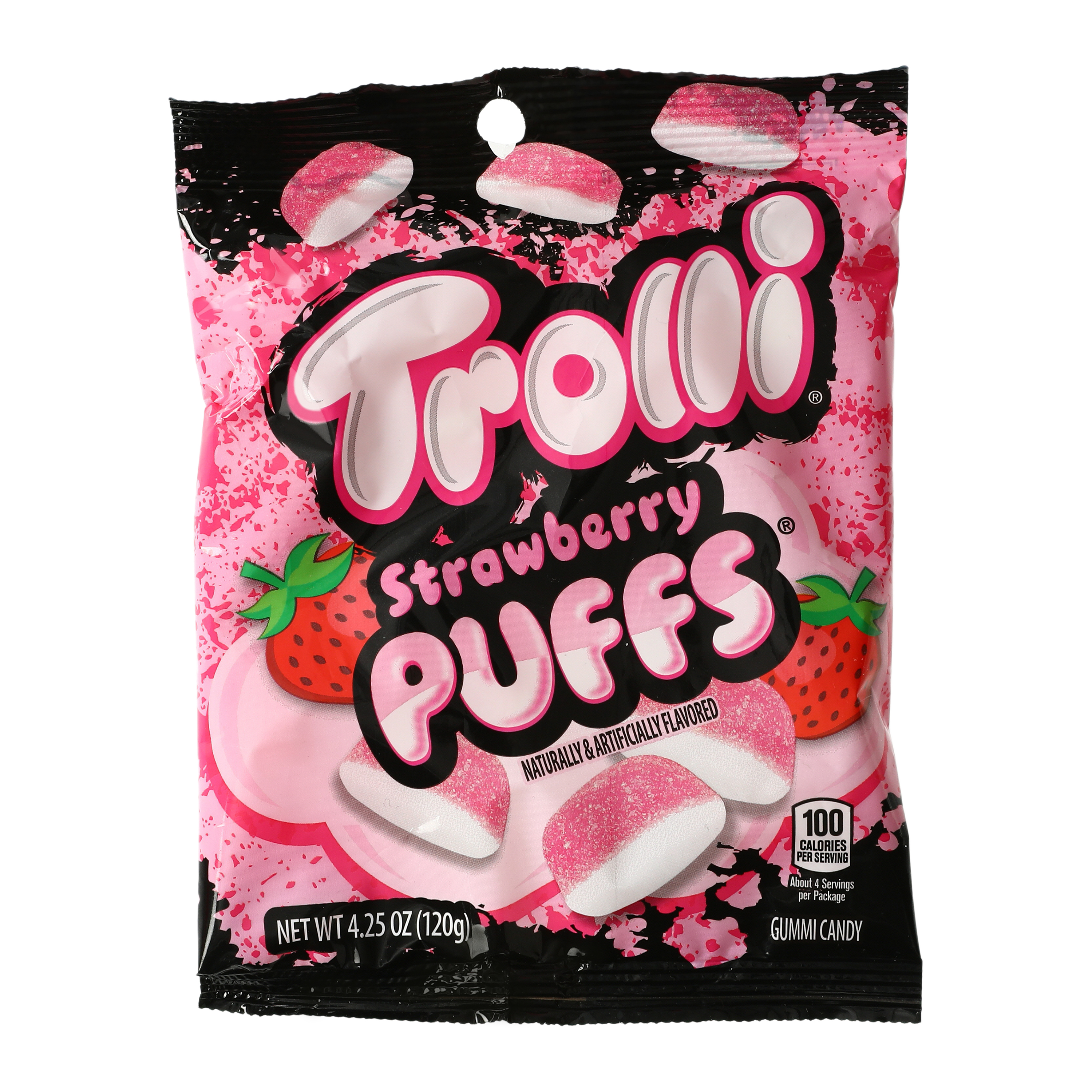 trolli strawberry puffs 4oz candy bag