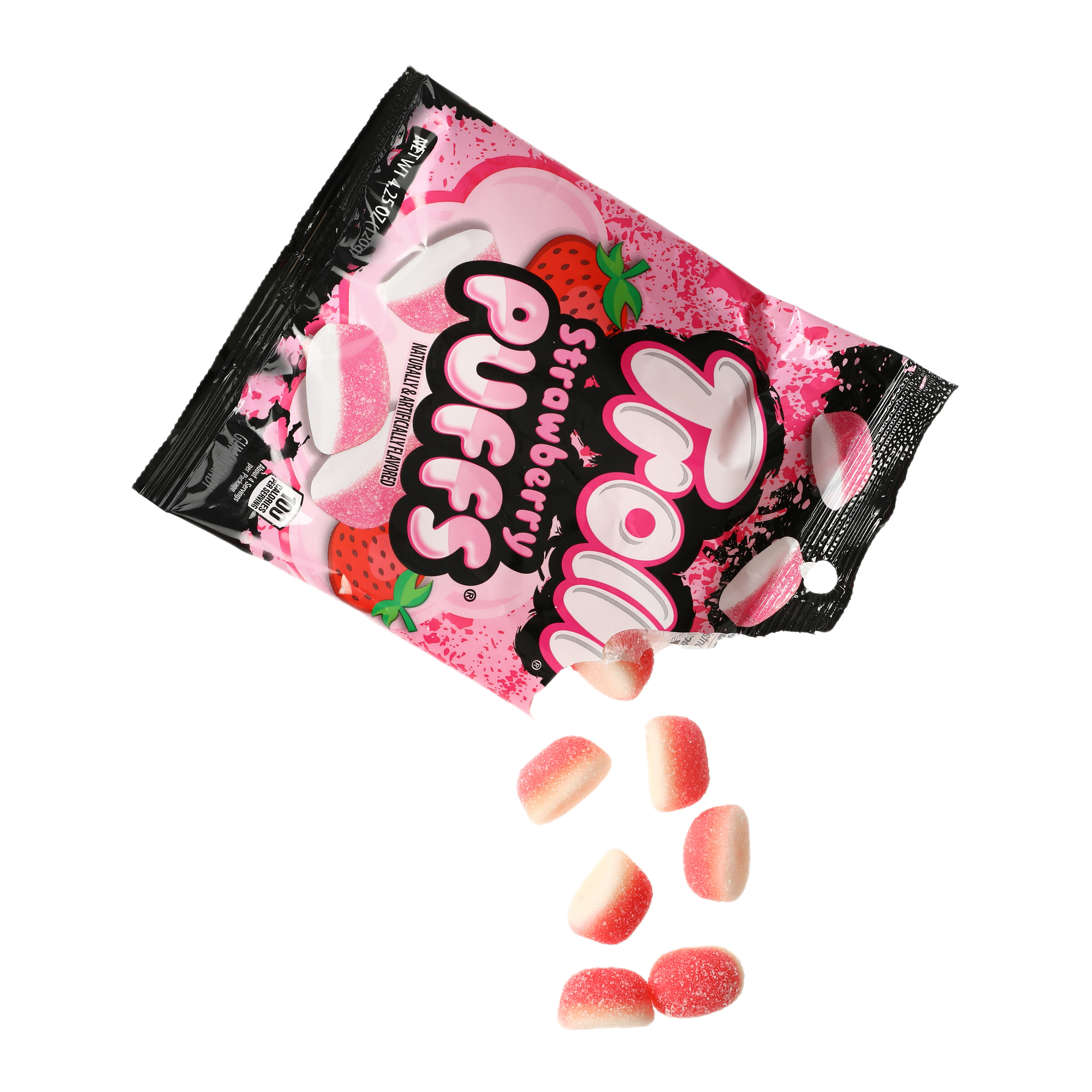 trolli strawberry puffs 4oz candy bag