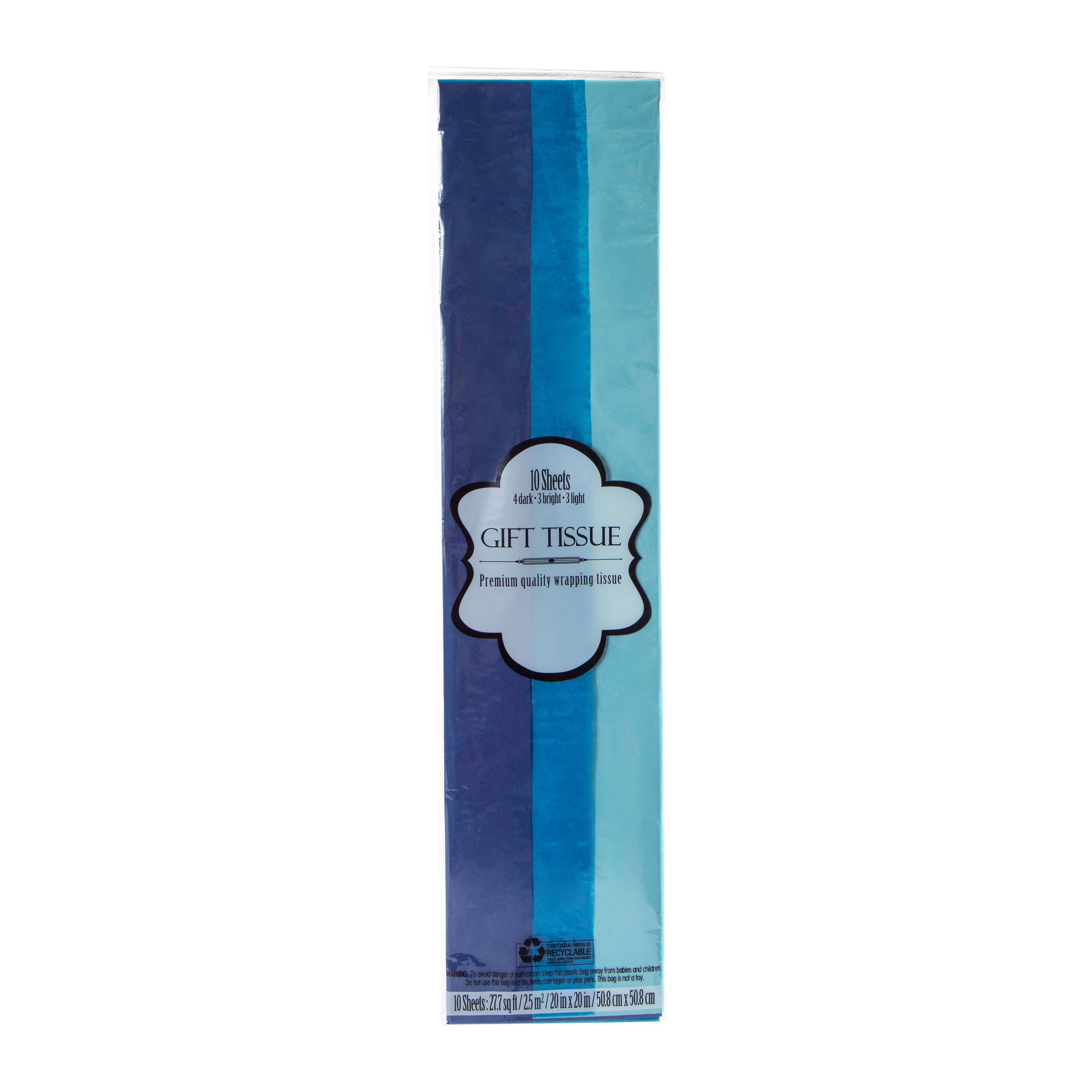 Blue Gift Wrapping Tissue 10 Sheets
