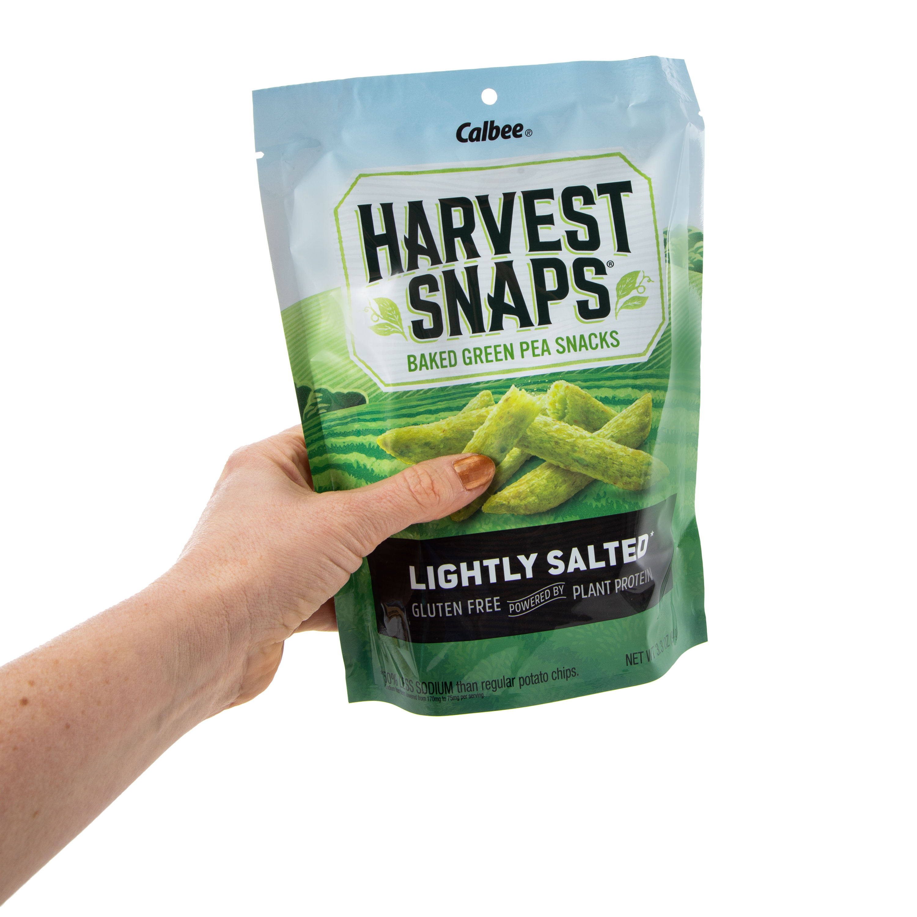 harvest snaps original lightly salted green pea snack crisps