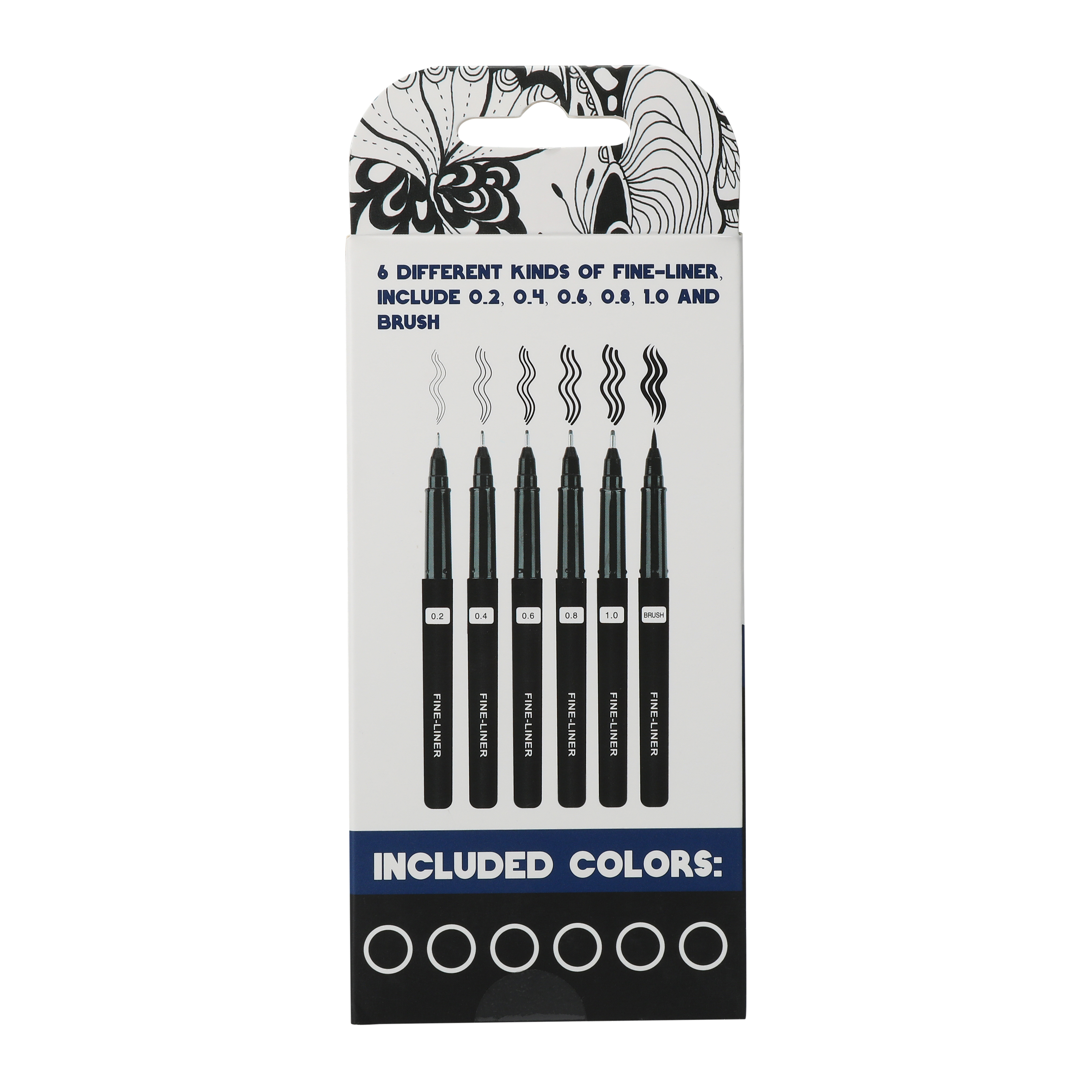 6-count artist pens set - black ink