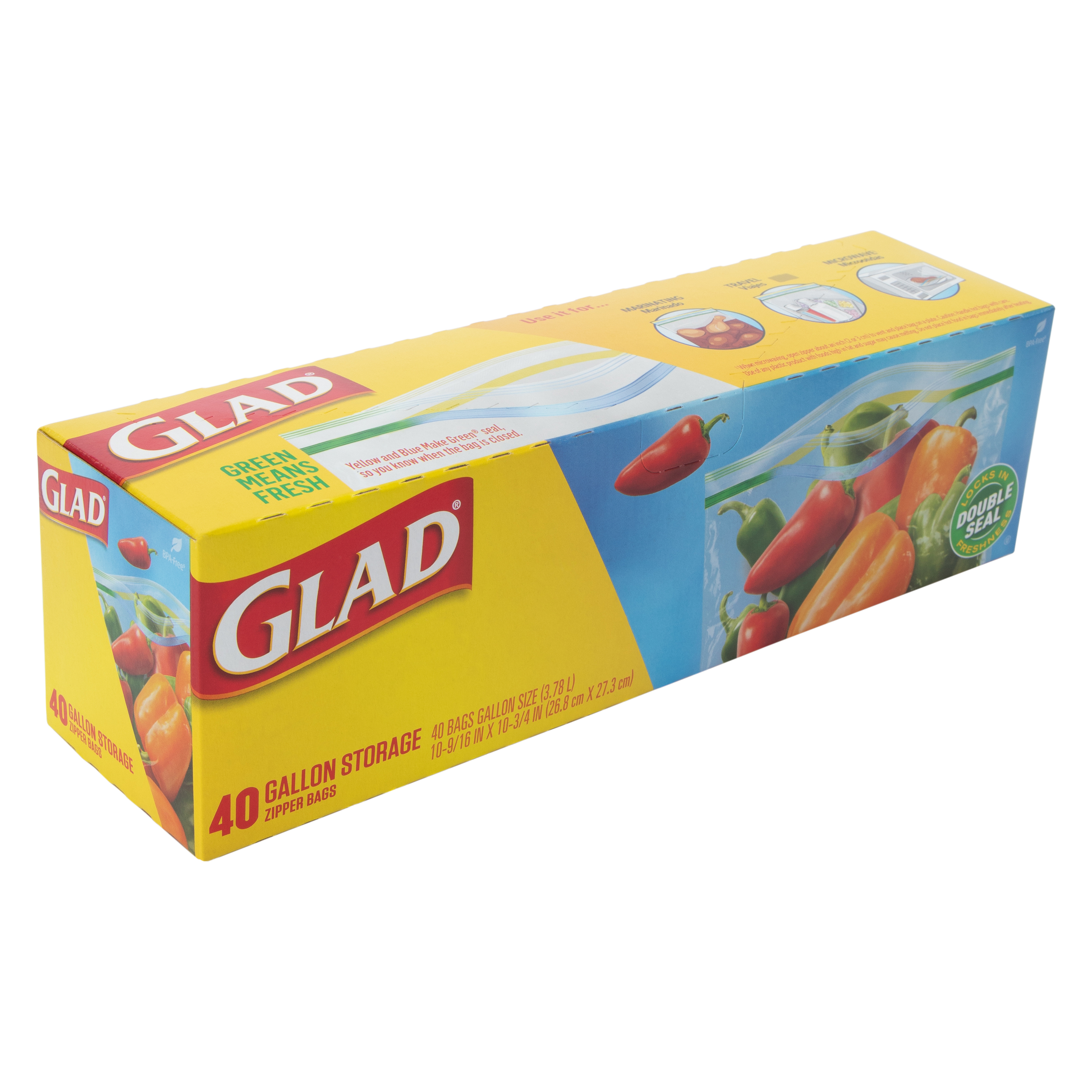 Glad® Gallon Storage Zipper Bags 40-Count