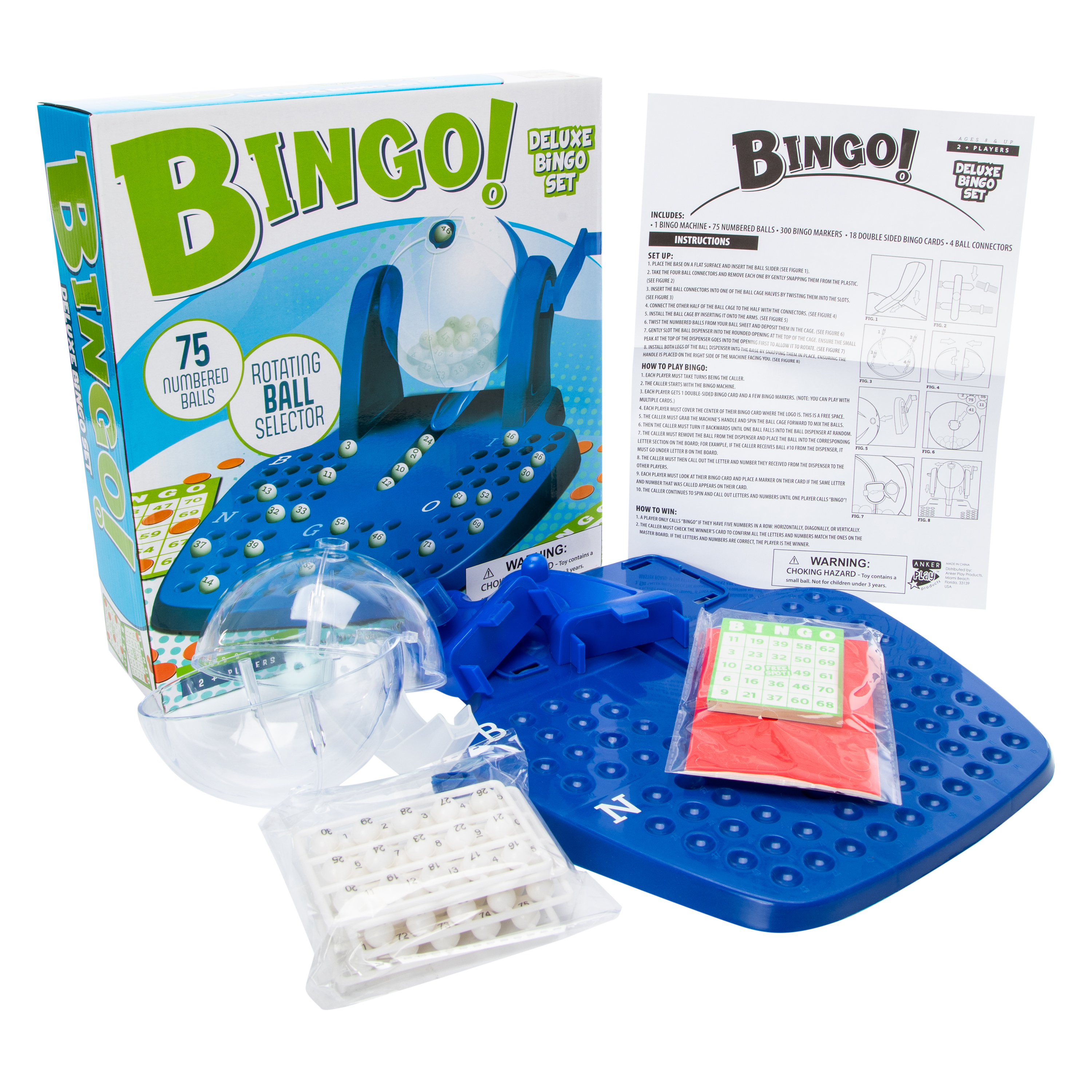 びんご deluxe bingo game set with clear cage & flash board | Five Below