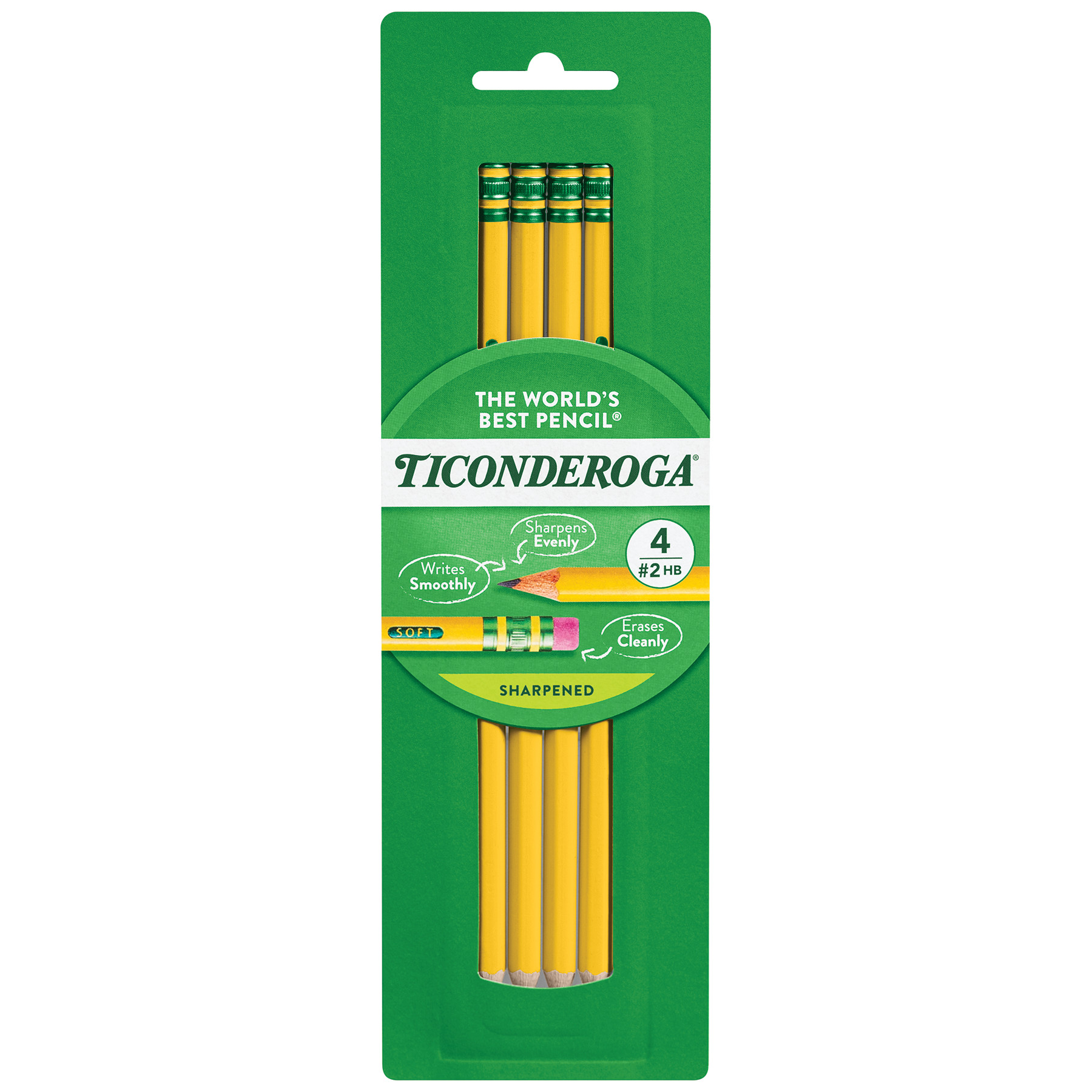 ticonderoga® #2 pencils hb sharpened 4-pack