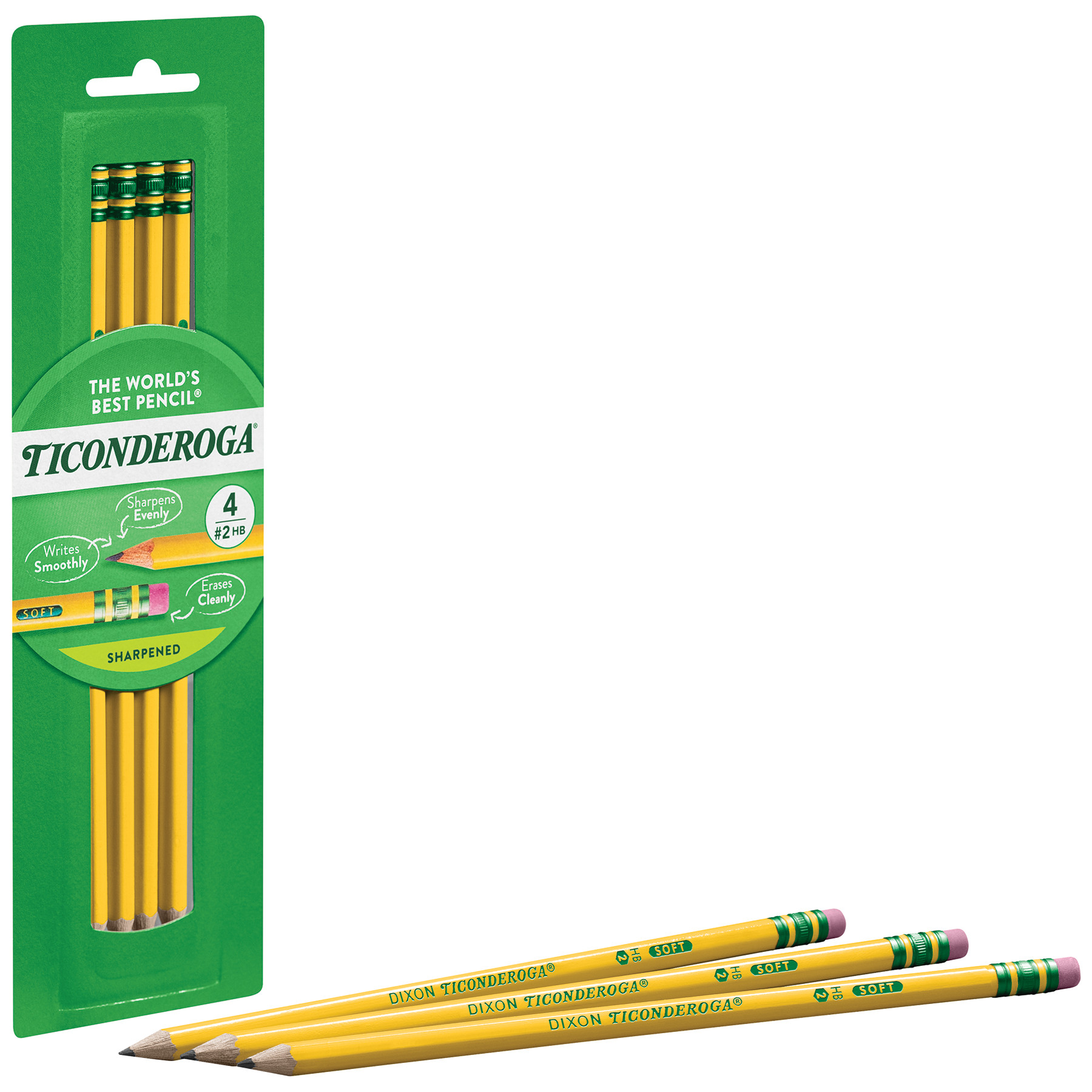 ticonderoga® #2 pencils hb sharpened 4-pack