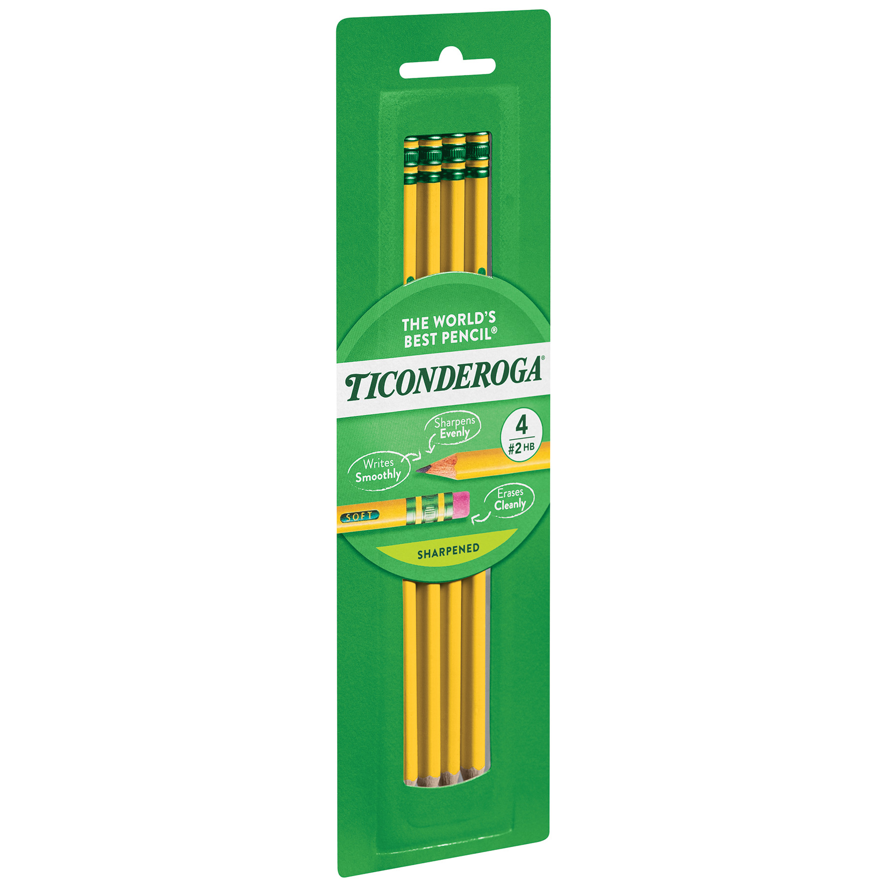 ticonderoga® #2 pencils hb sharpened 4-pack