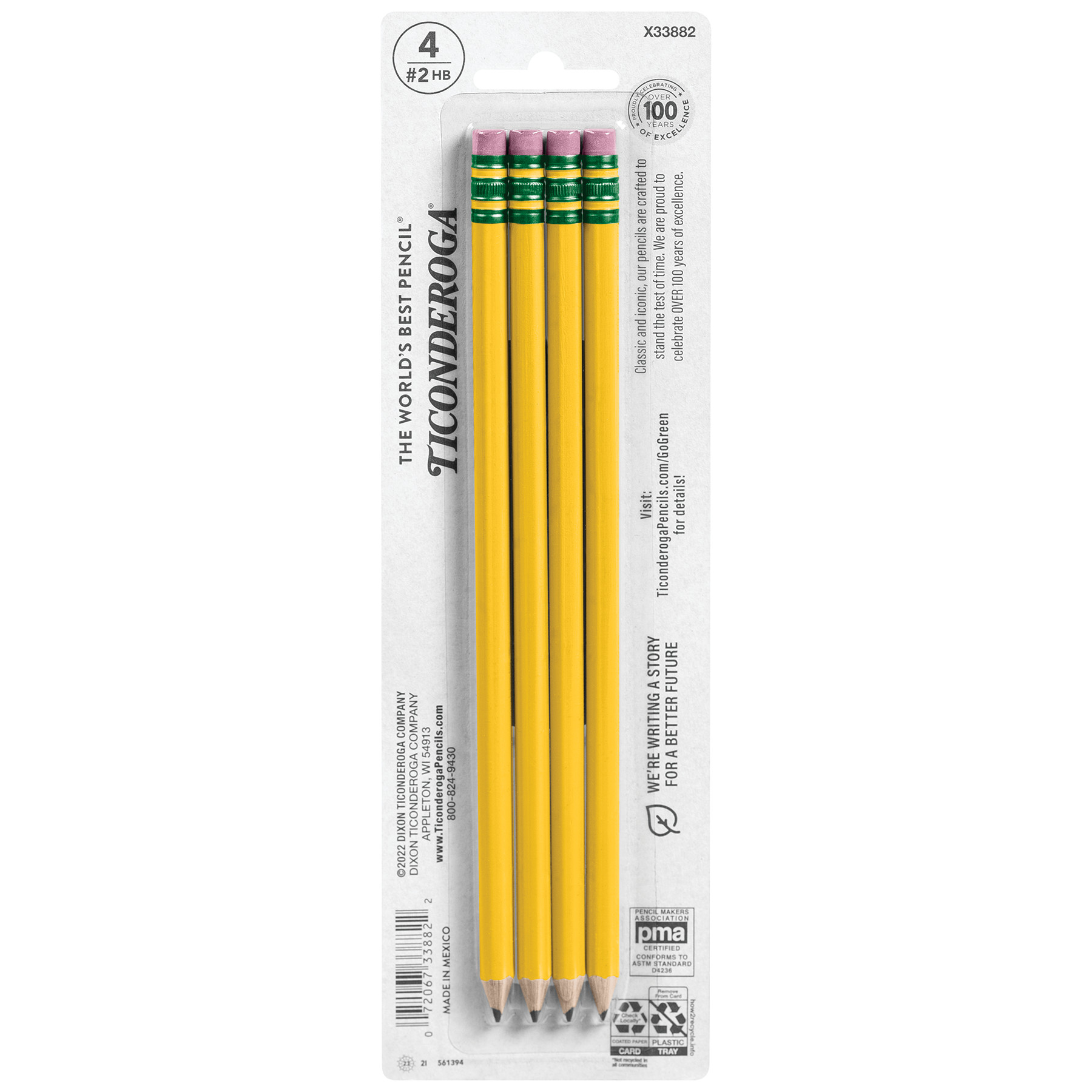 ticonderoga® #2 pencils hb sharpened 4-pack