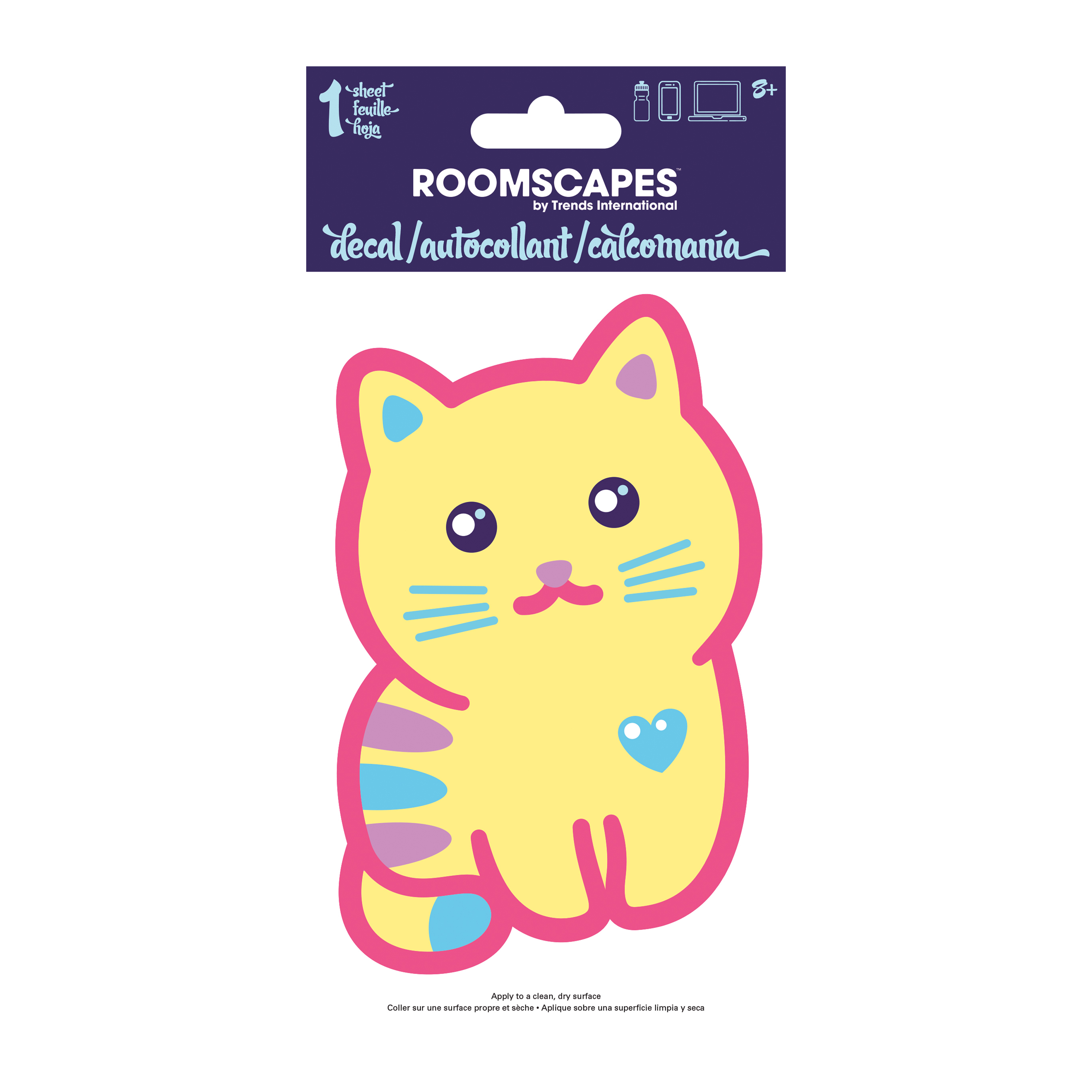 Cartoon Cat Sticker Decal 4in x 8in