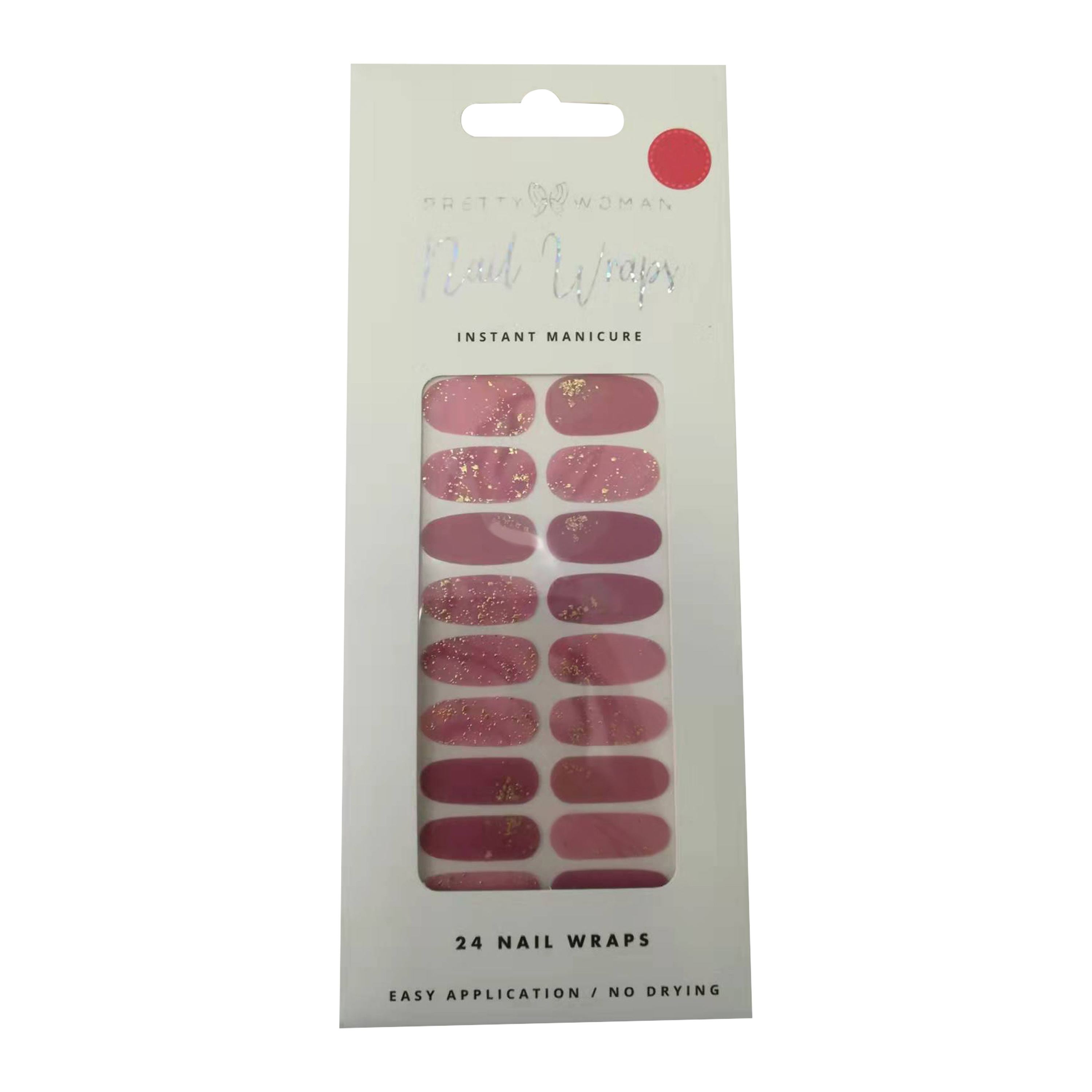 Pretty Woman Nail Wraps 24-Count - Pink & Gold