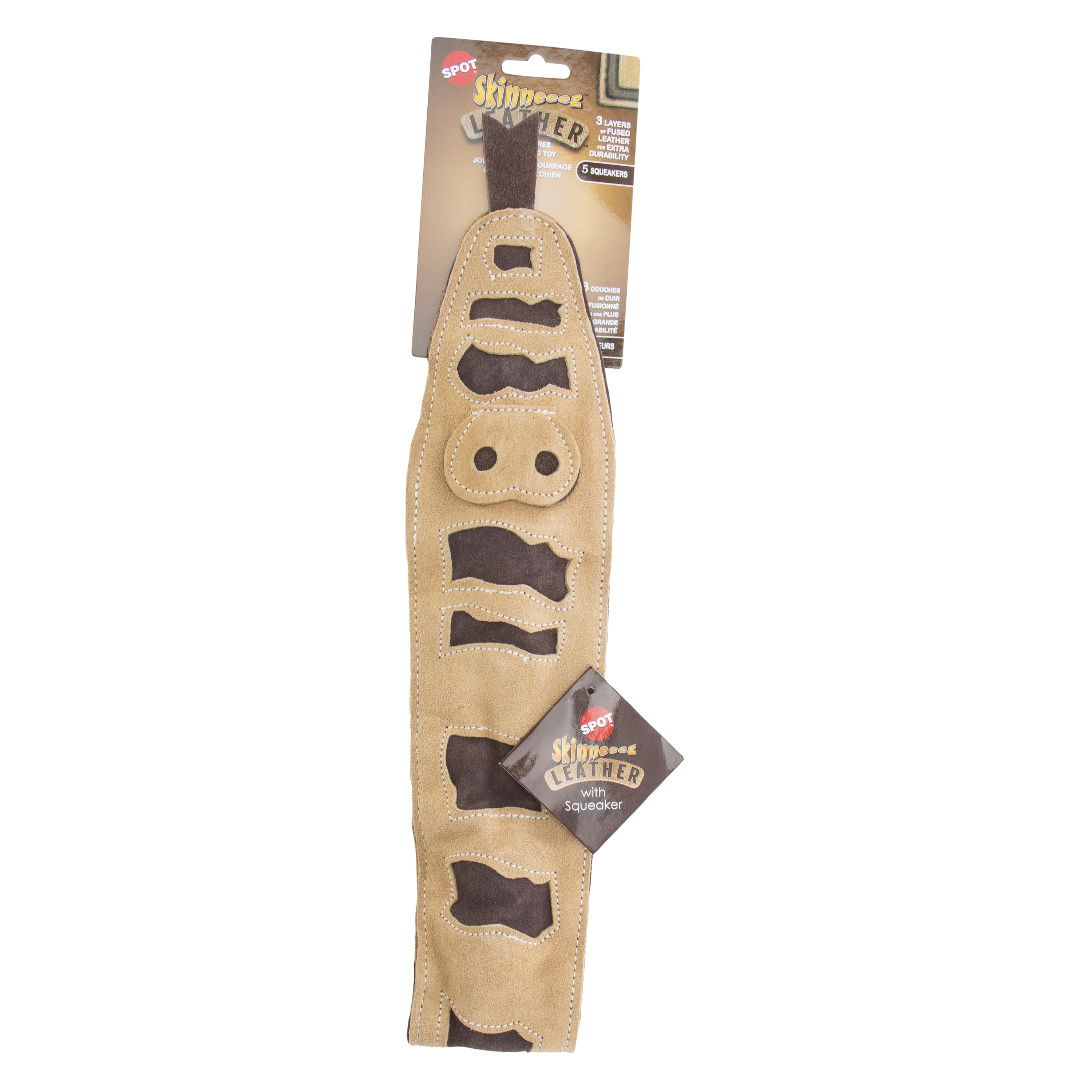 Spot® Skinneeez™ Leather™ Stuffing-Free Squeaker Dog Toy 36in