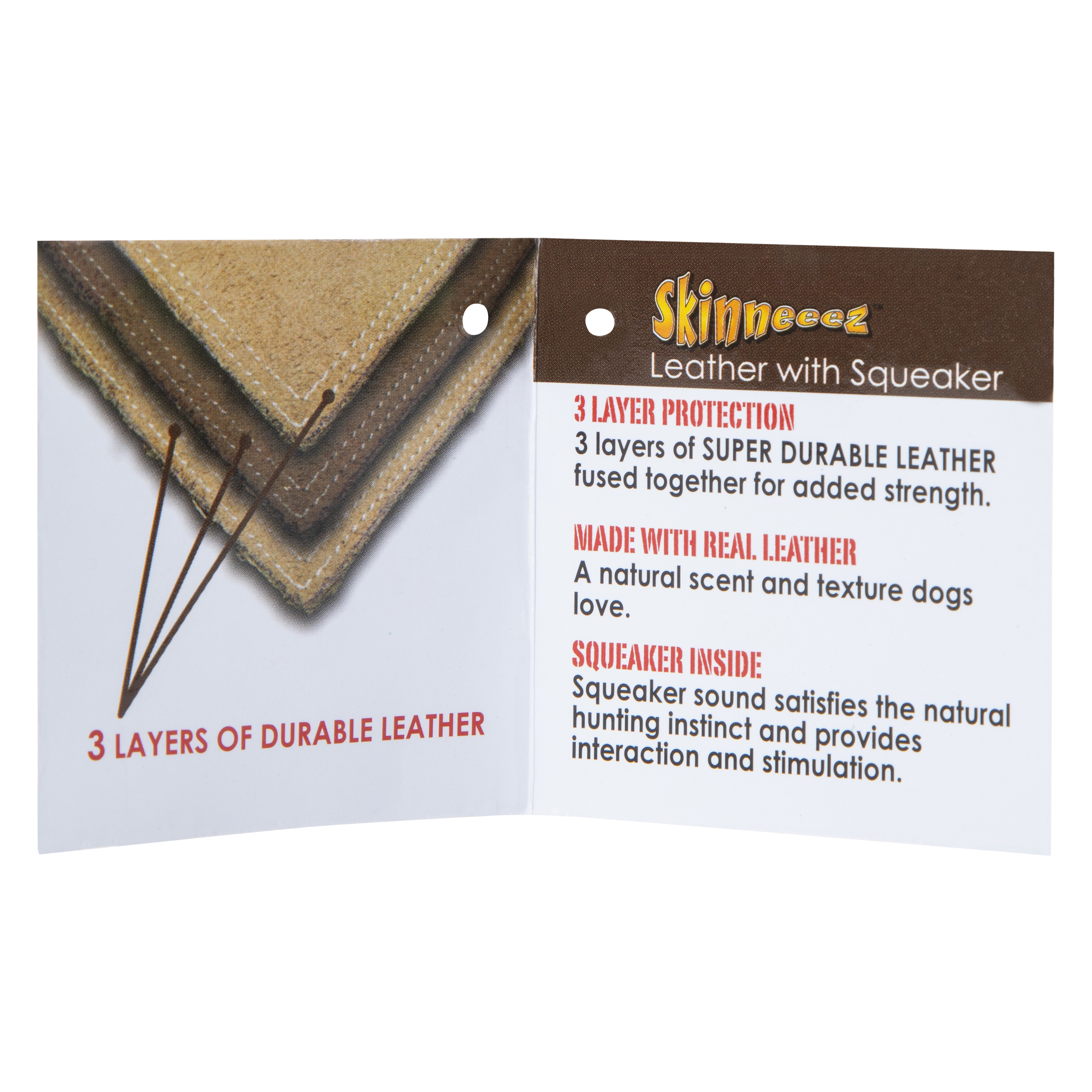 Spot® Skinneeez™ Leather™ Stuffing-Free Squeaker Dog Toy 36in