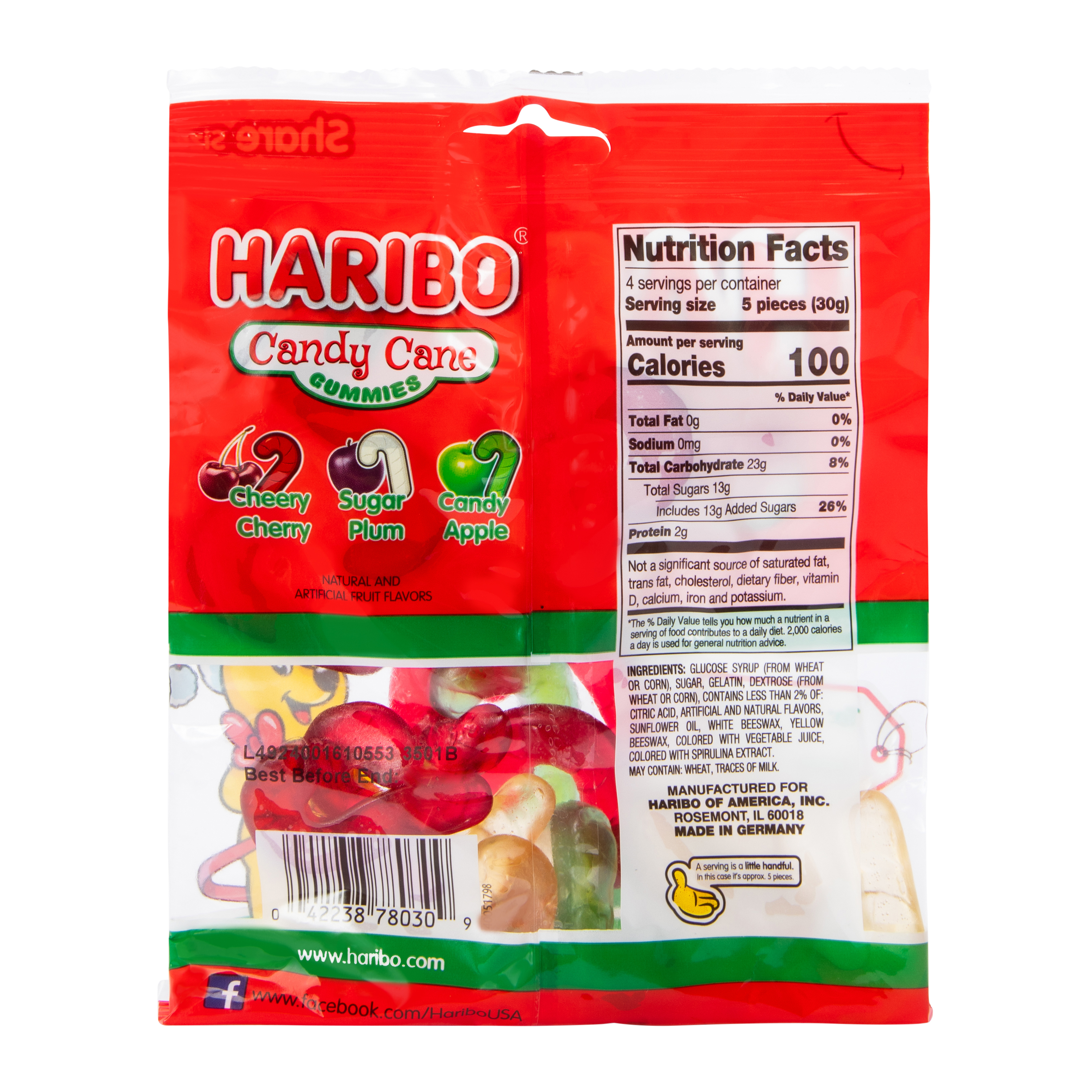 haribo® candy cane holiday gummies 4oz