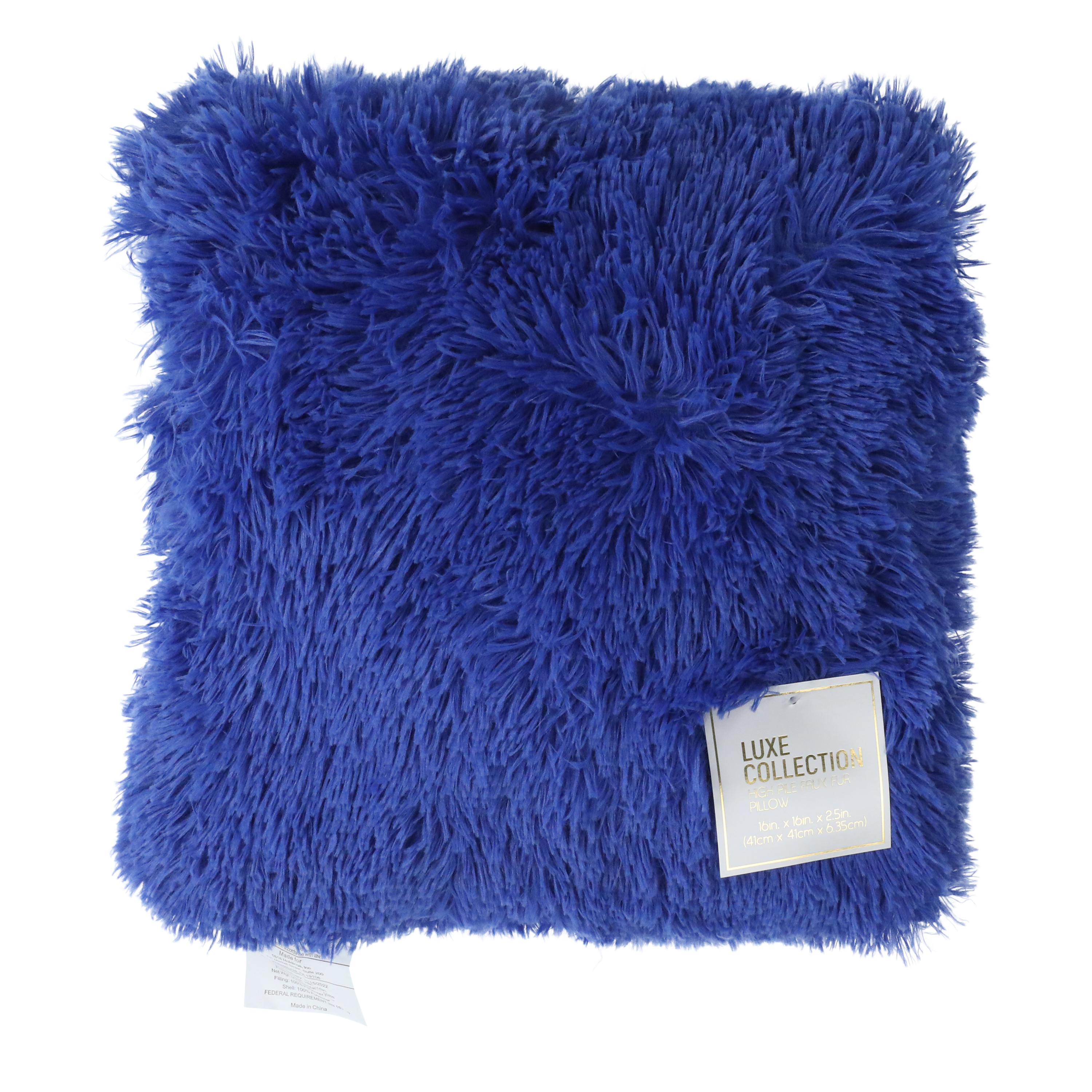 high pile faux fur pillow 16in