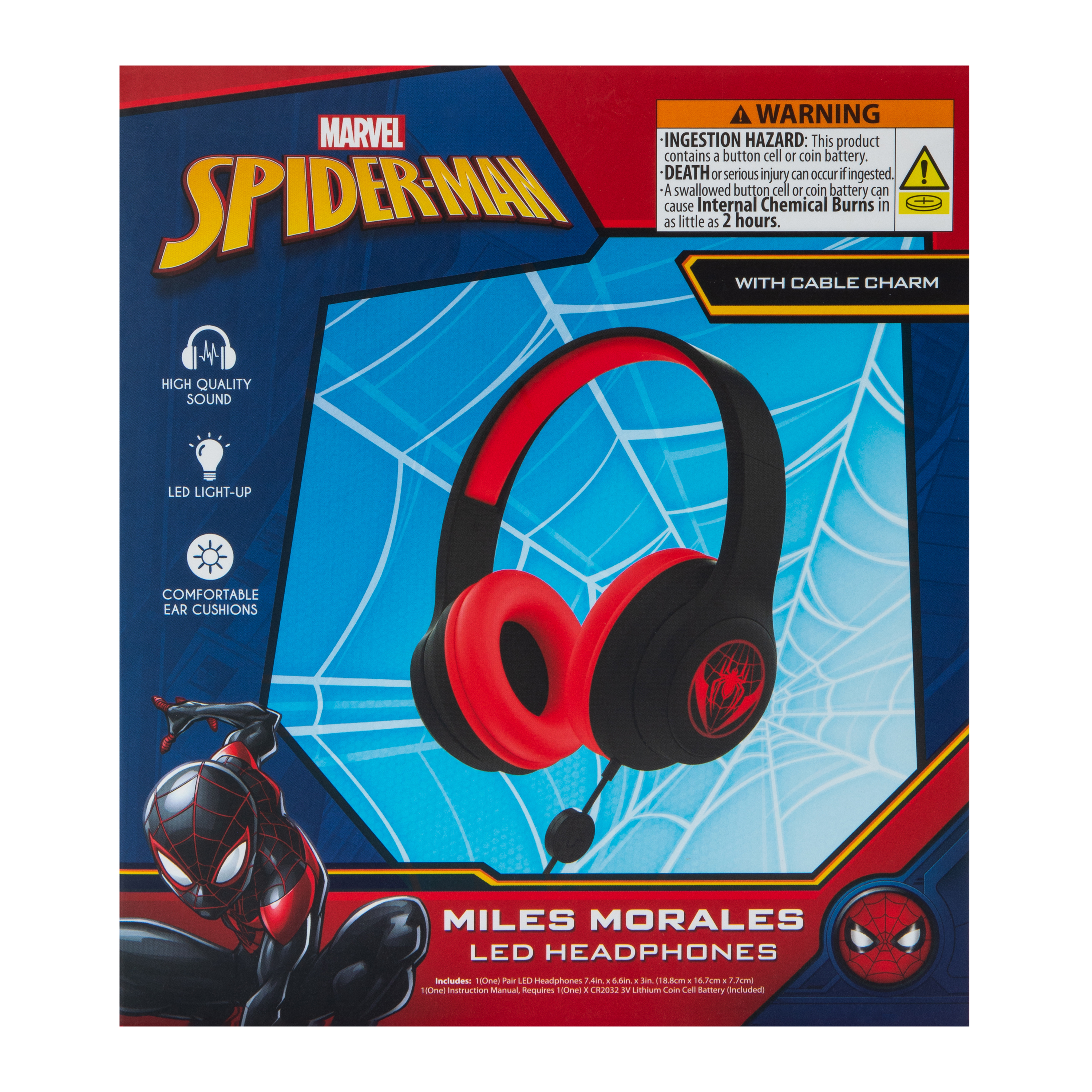 Marvel LED wired headphones