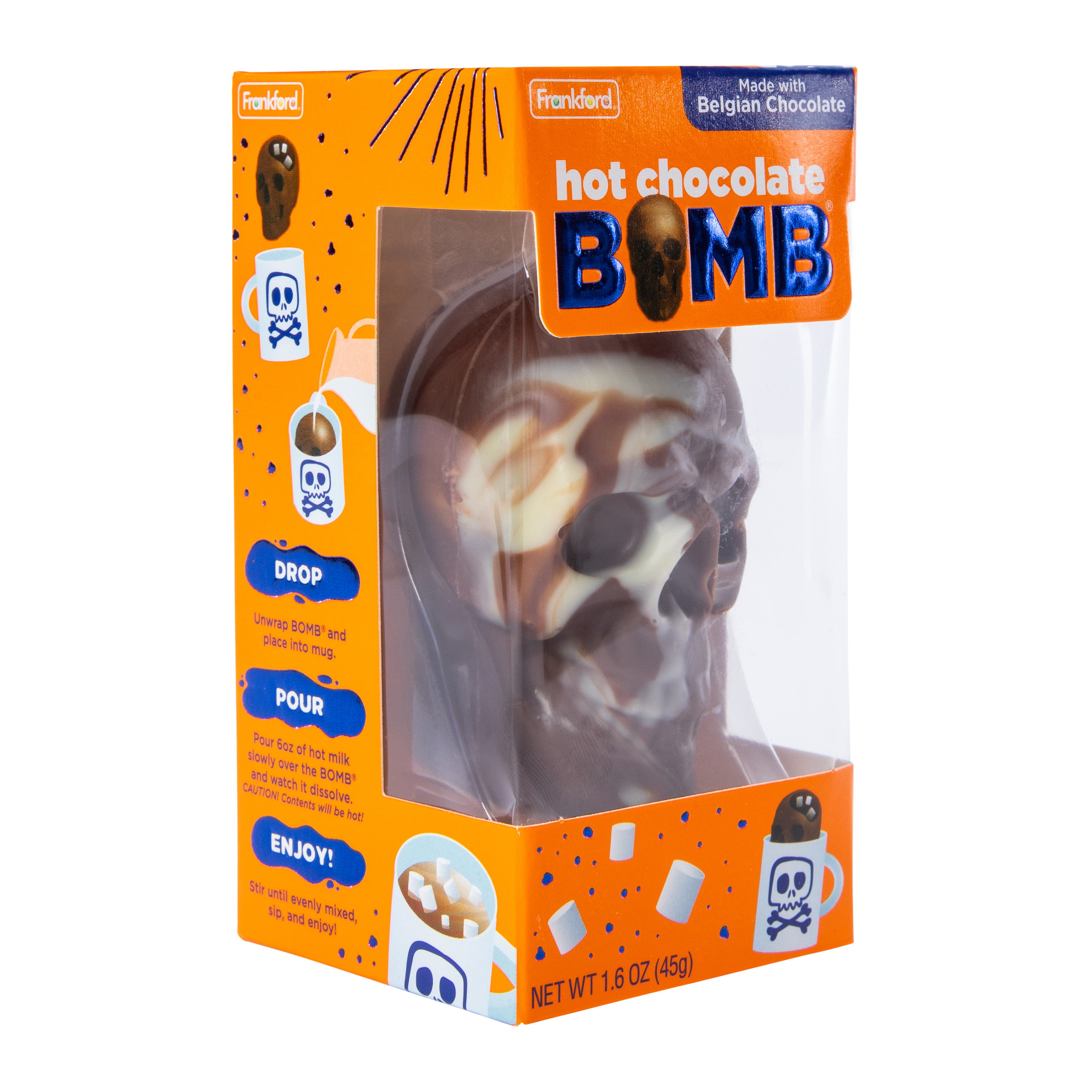skull shaped belgian hot chocolate bomb® 1.6oz