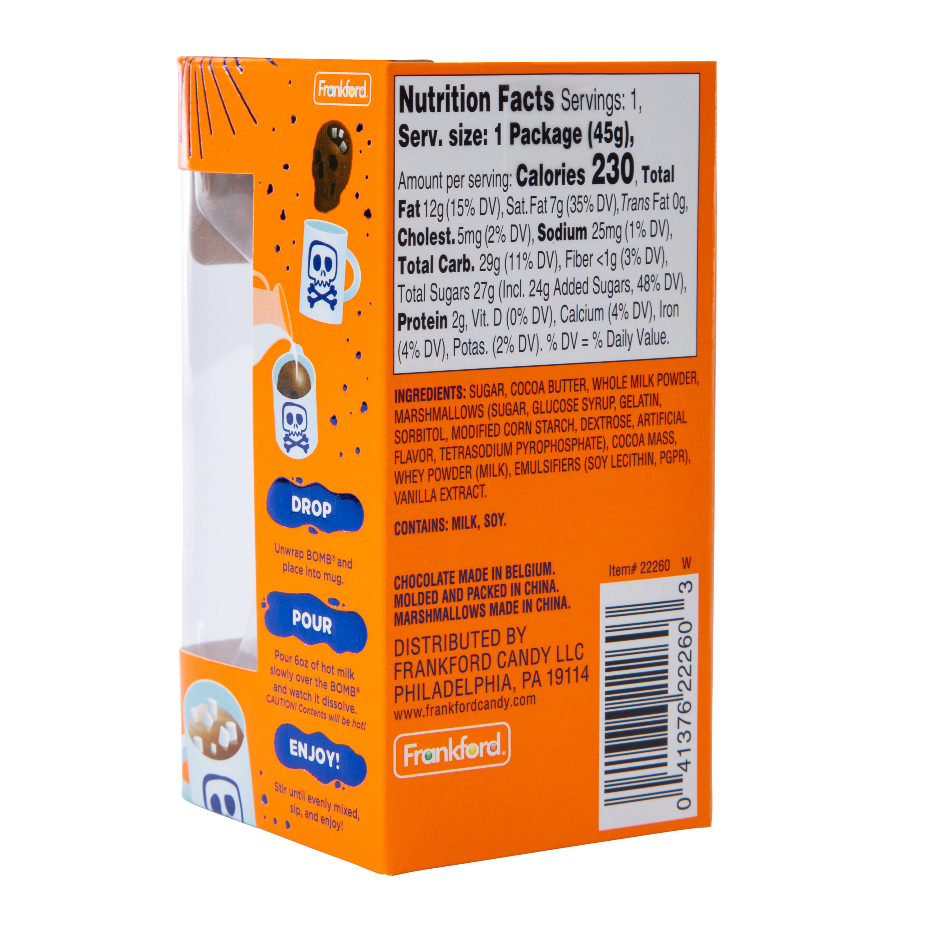 skull shaped belgian hot chocolate bomb® 1.6oz